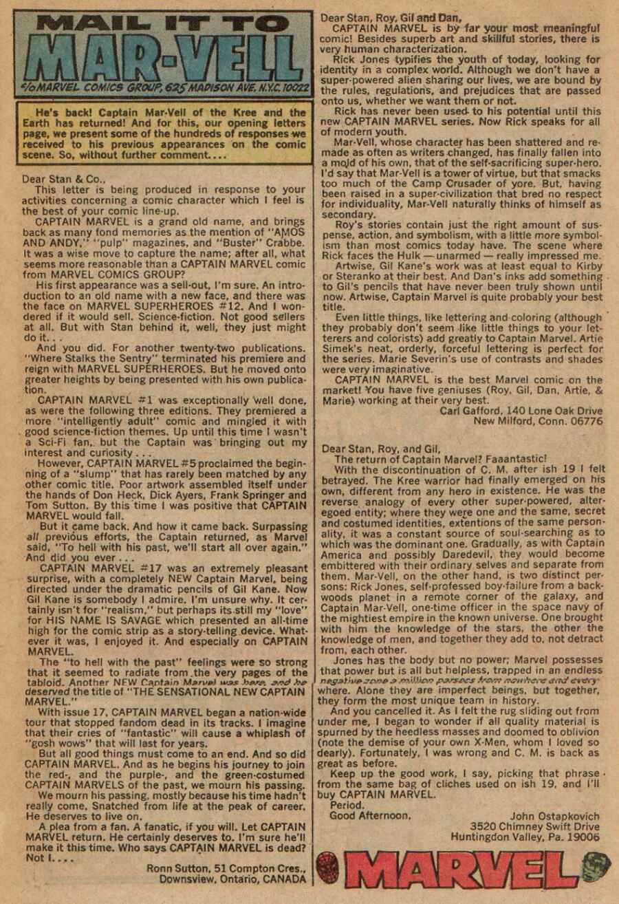 Read online Captain Marvel (1968) comic -  Issue #22 - 18