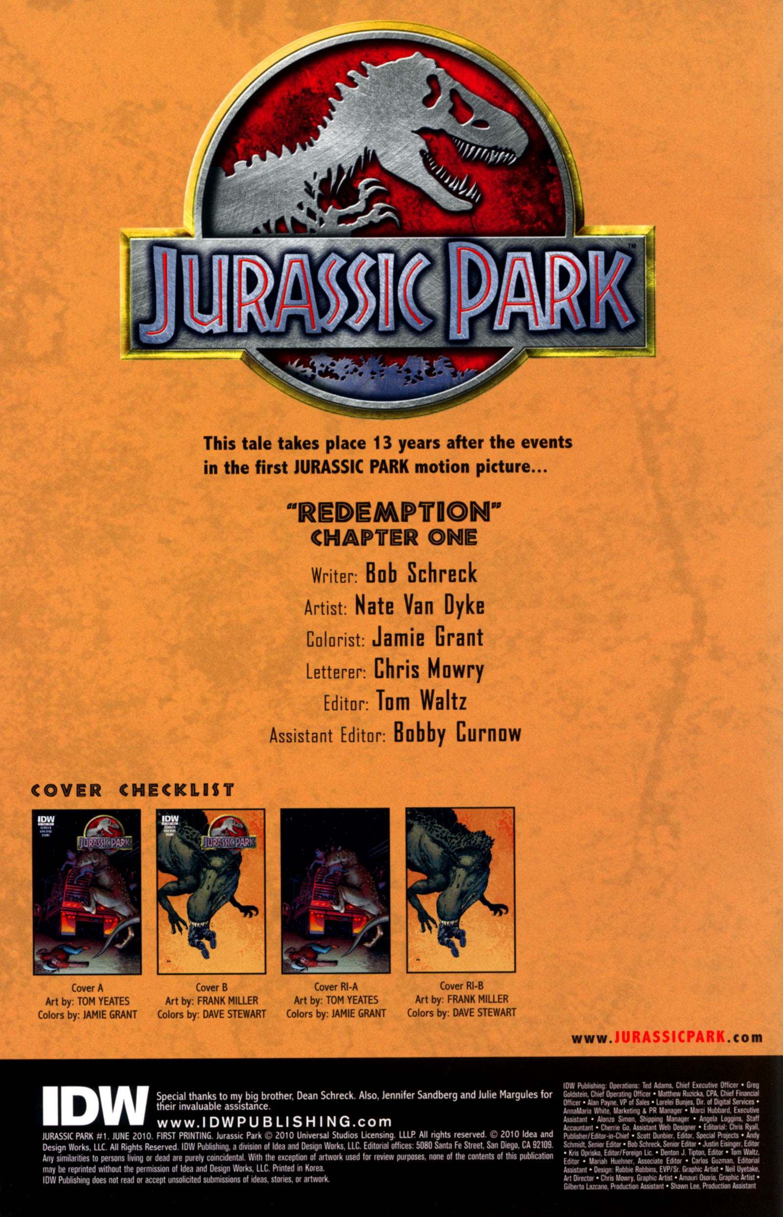 Read online Jurassic Park (2010) comic -  Issue #1 - 2