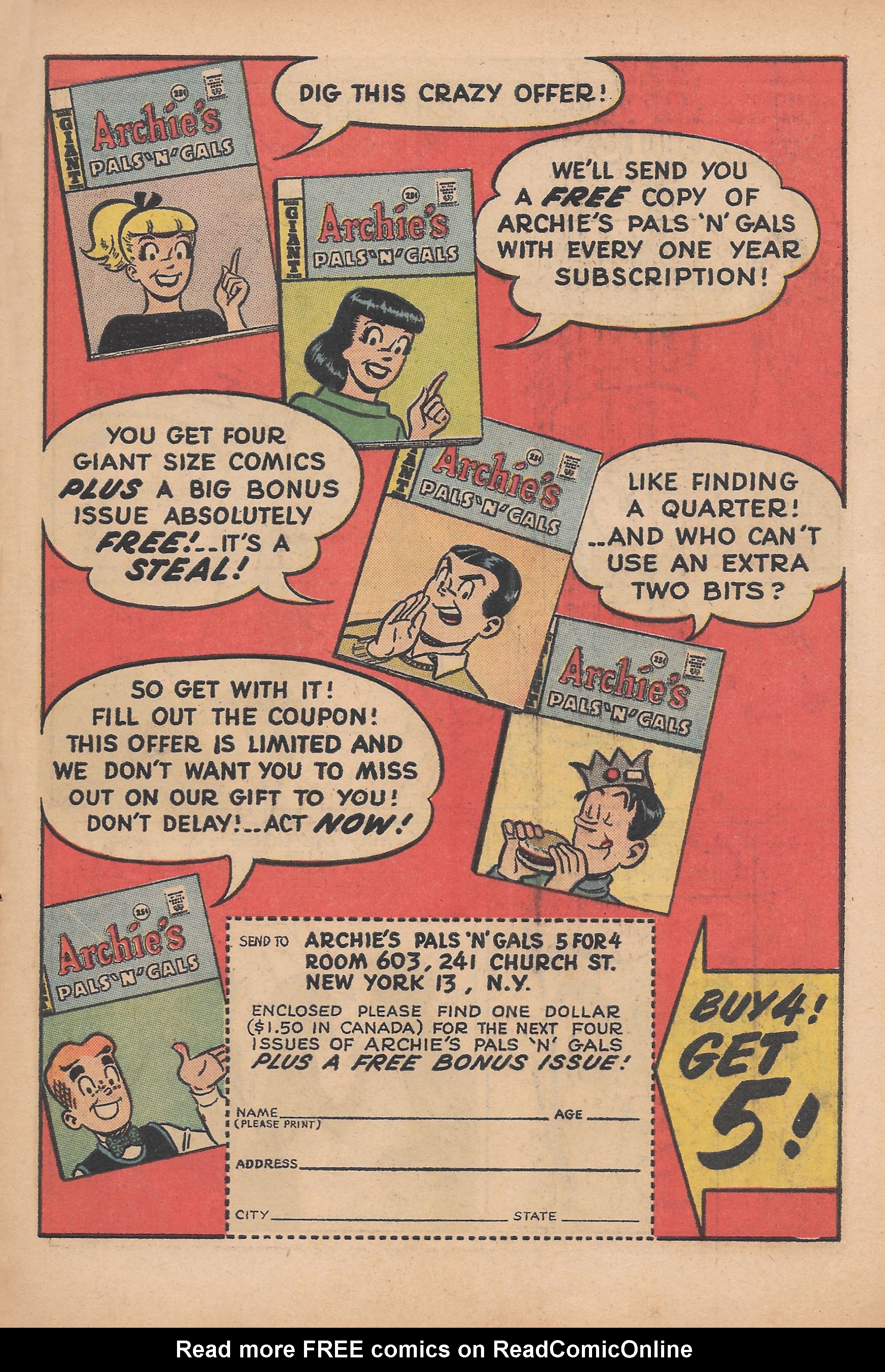 Read online Archie's Pals 'N' Gals (1952) comic -  Issue #28 - 29