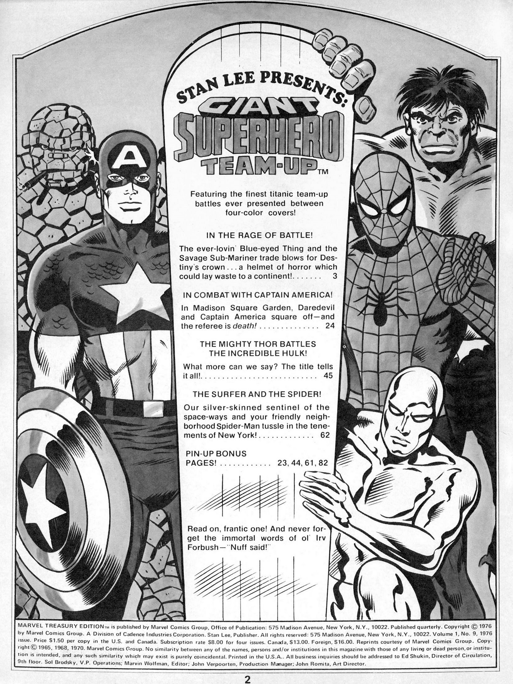 Read online Marvel Treasury Edition comic -  Issue #9 - 2