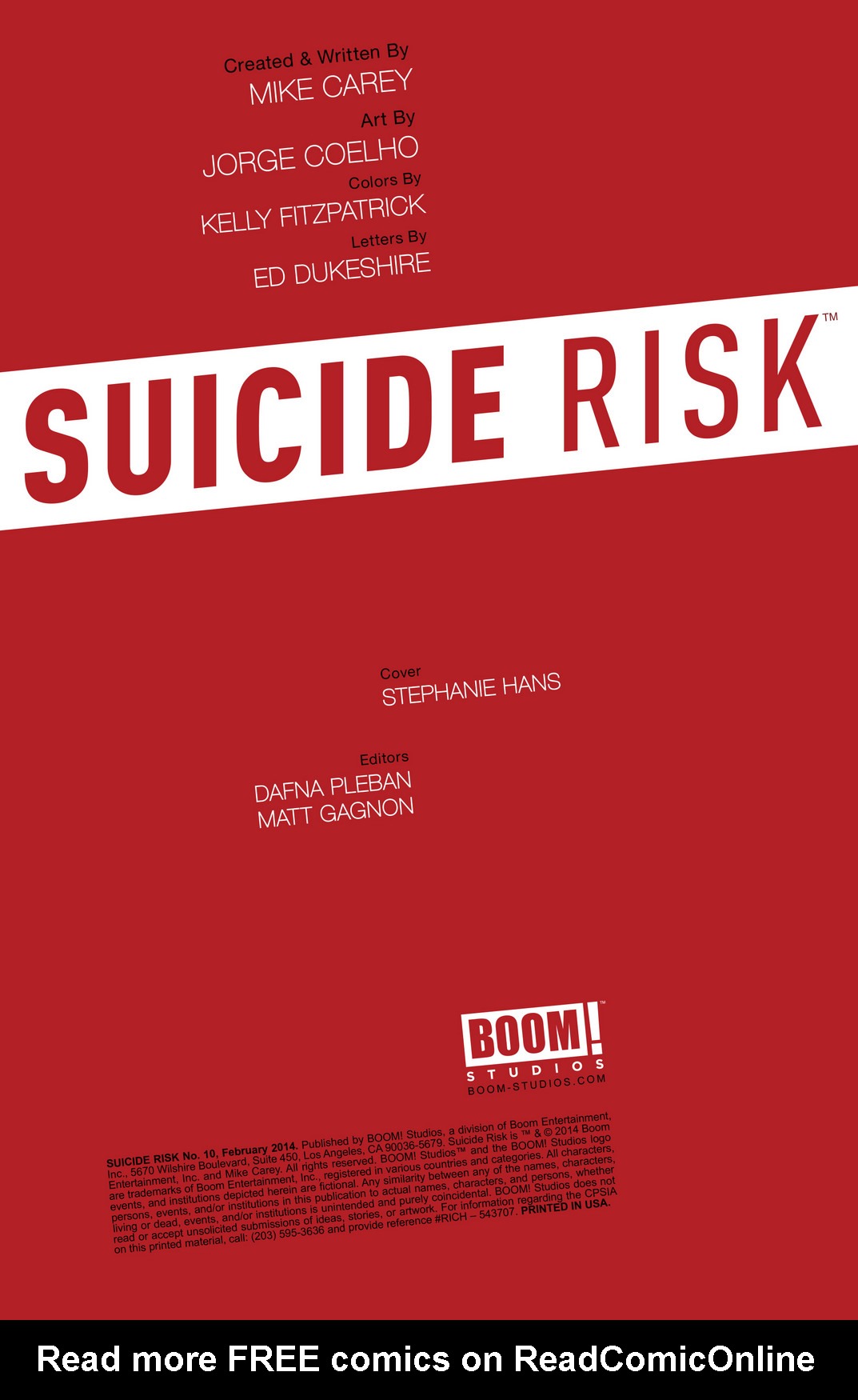 Read online Suicide Risk comic -  Issue #10 - 2