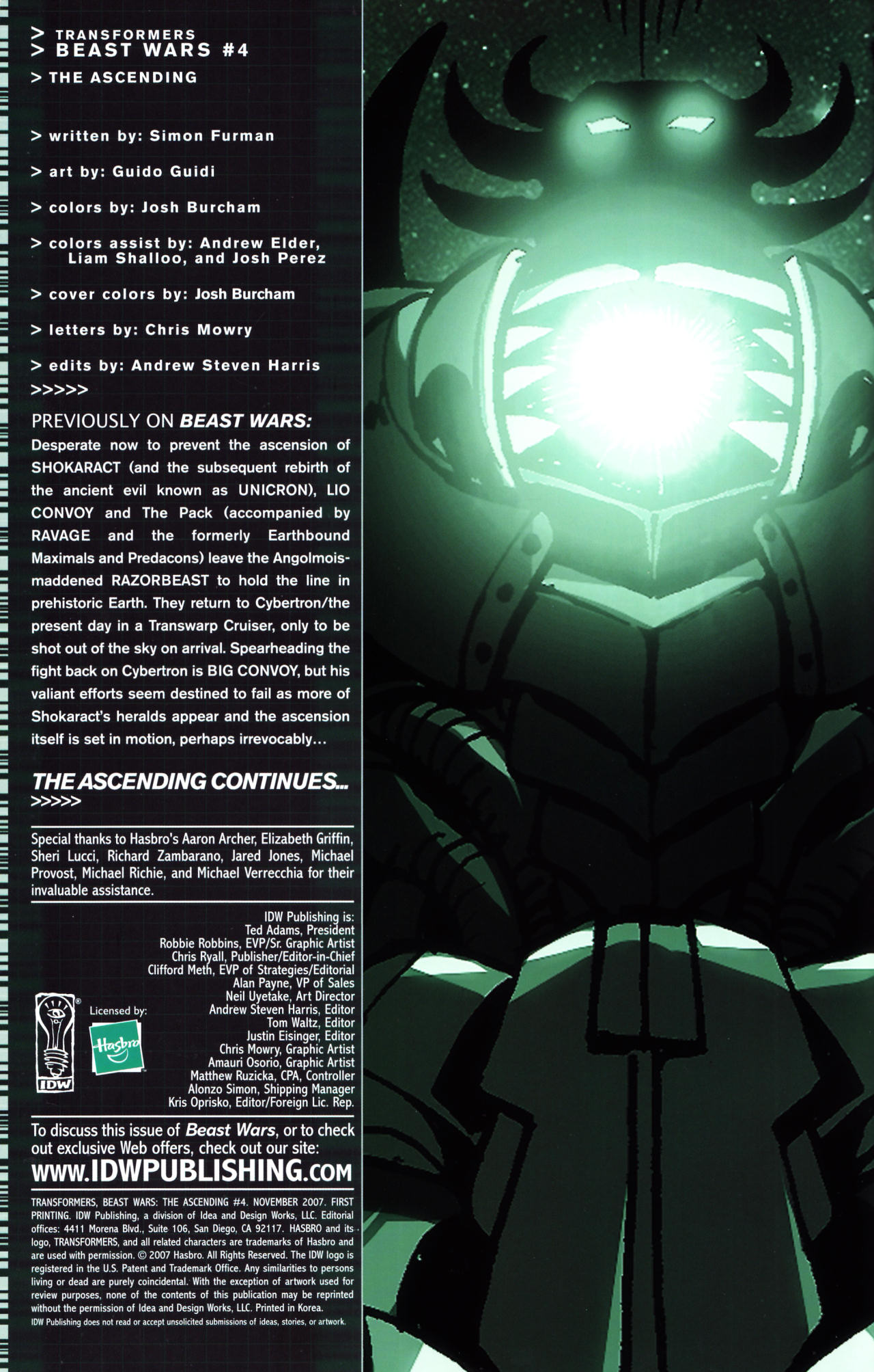 Read online Transformers: Beast Wars: The Ascending comic -  Issue #4 - 2