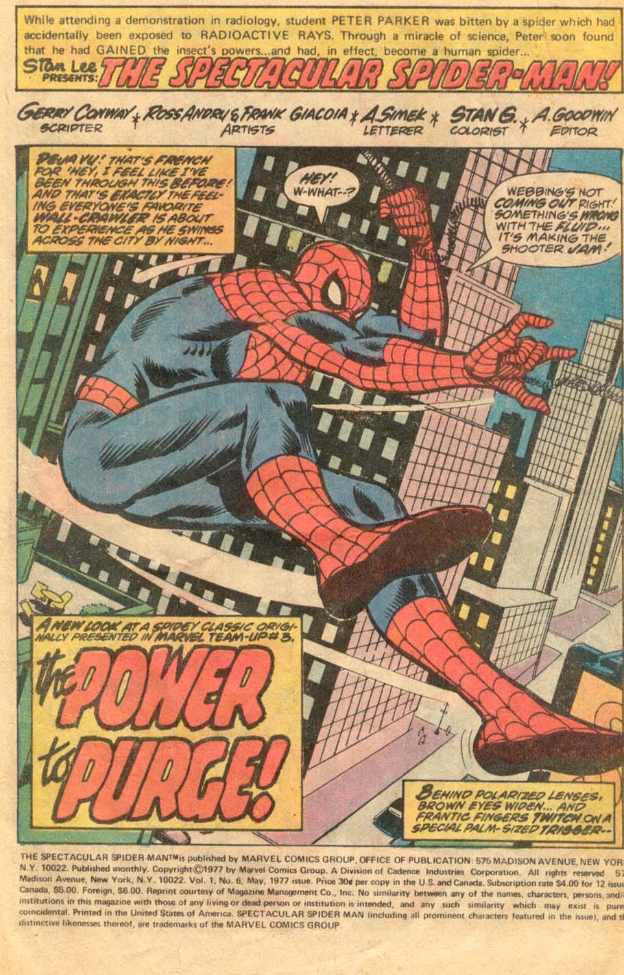 Read online The Spectacular Spider-Man (1976) comic -  Issue #6 - 2
