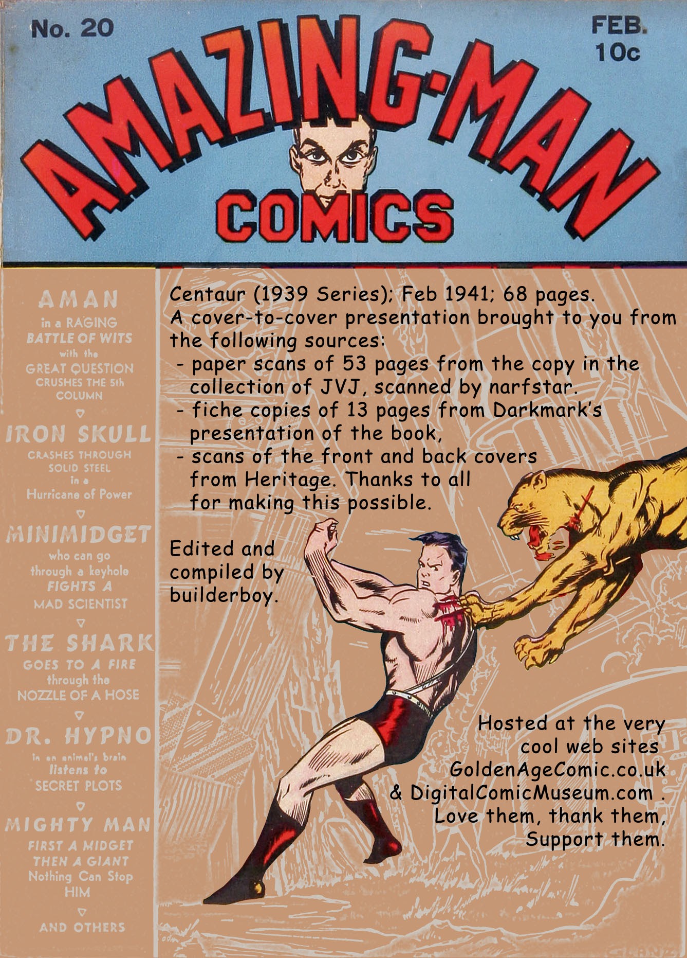 Read online Amazing Man Comics comic -  Issue #20 - 1
