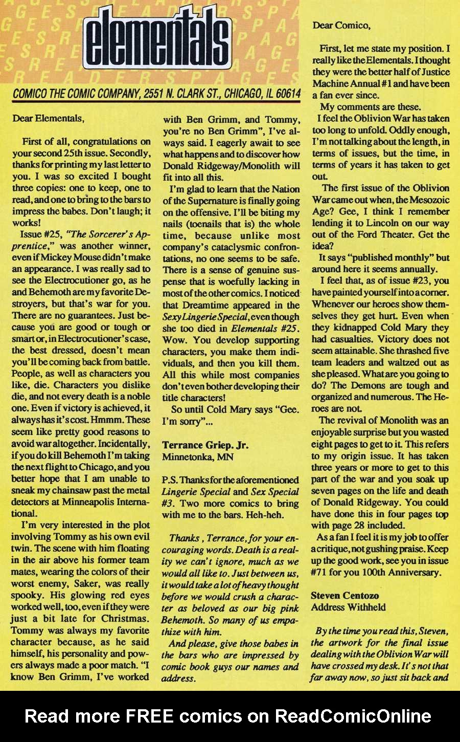 Read online Elementals (1989) comic -  Issue #26 - 27