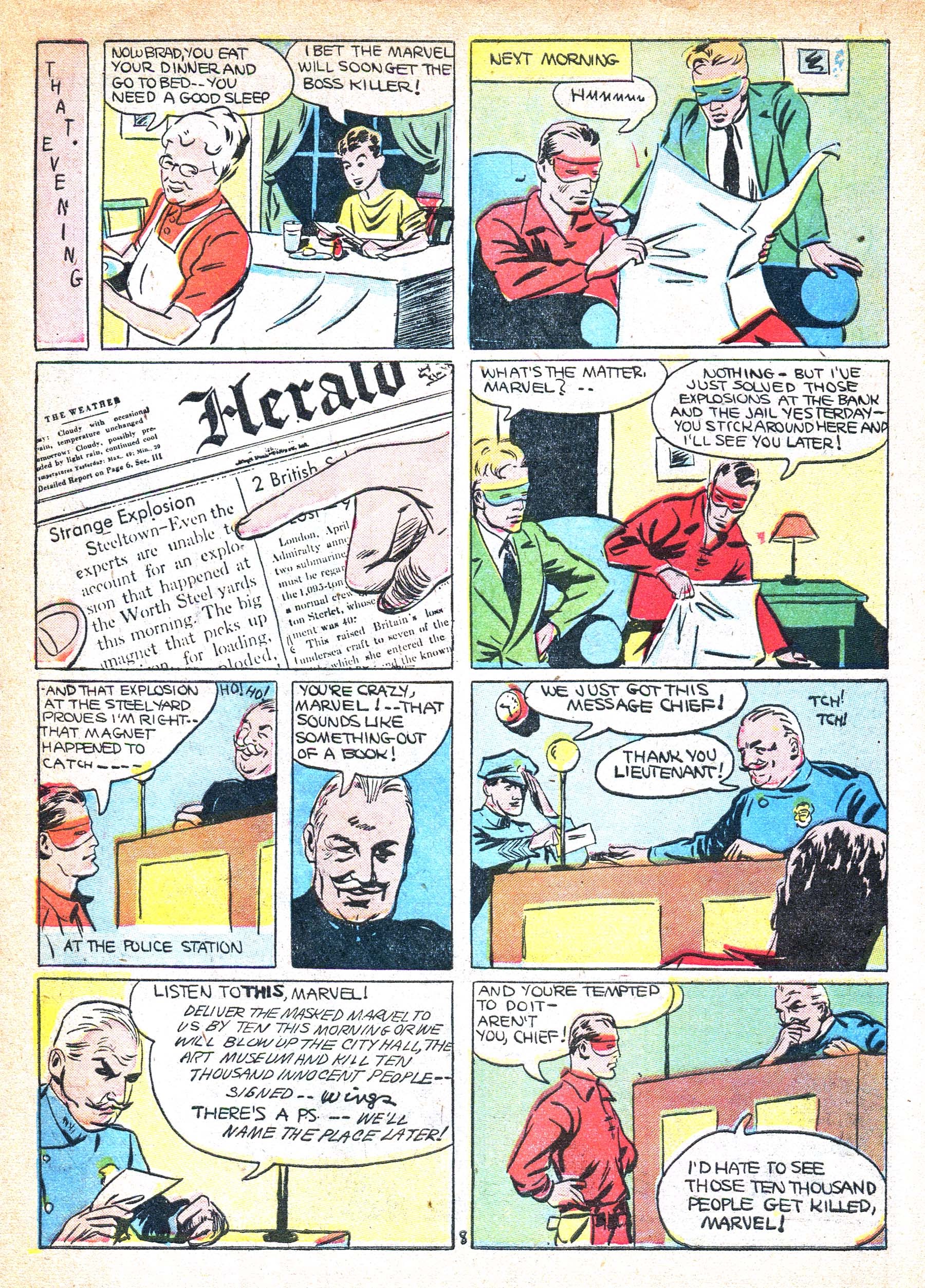 Read online Masked Marvel comic -  Issue #1 - 10