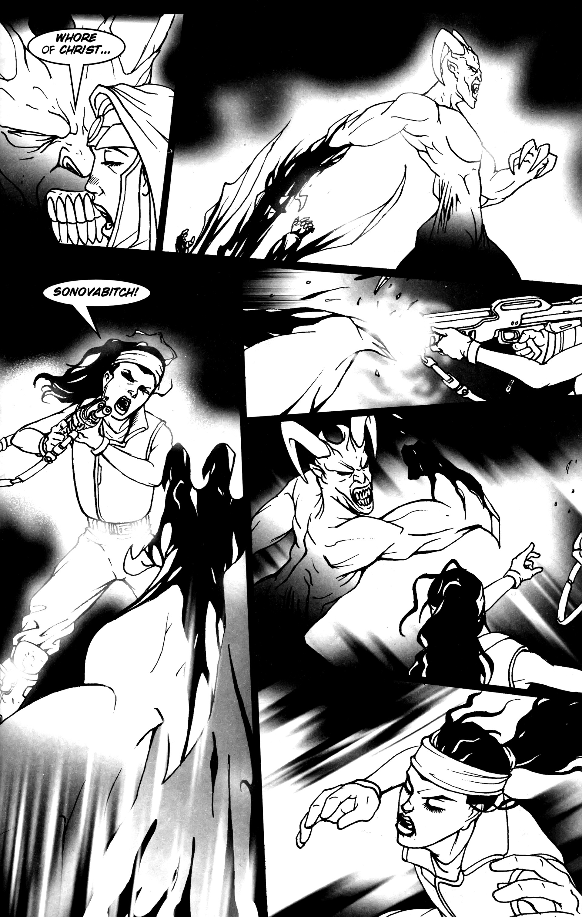 Read online Warrior Nun: Black & White comic -  Issue #20 - 22