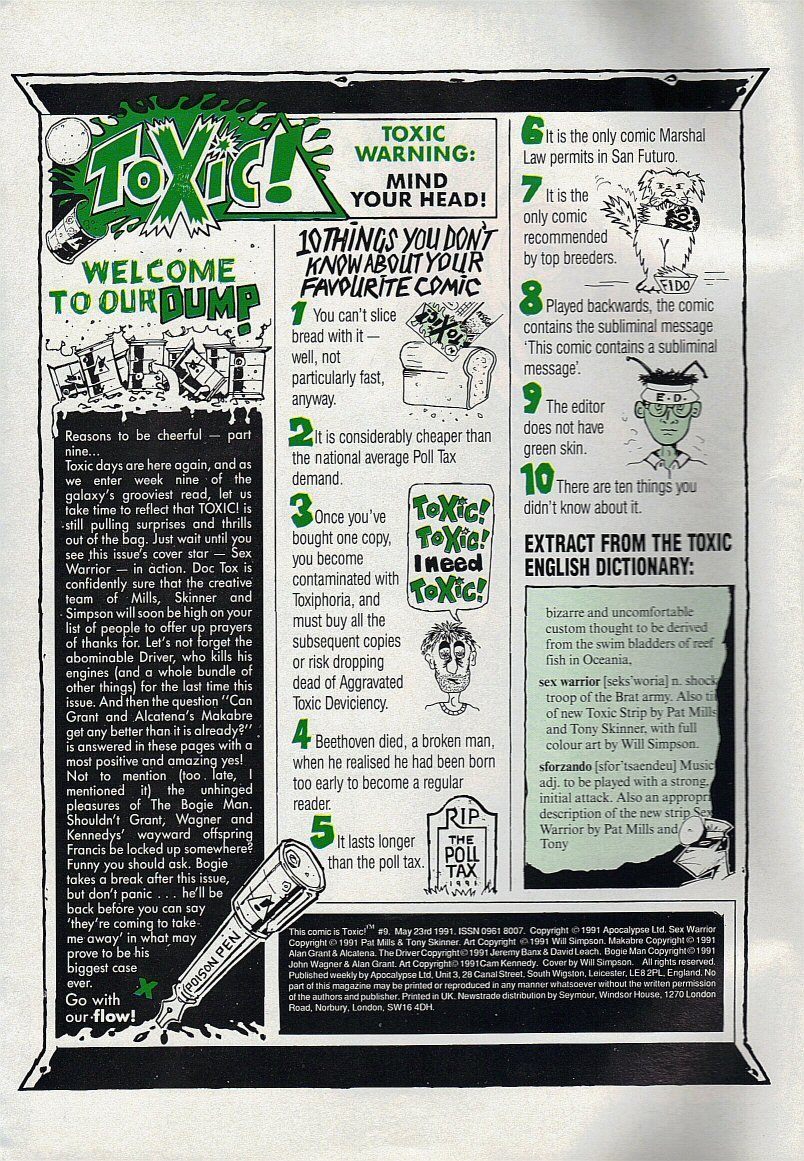 Read online Toxic! comic -  Issue #9 - 2