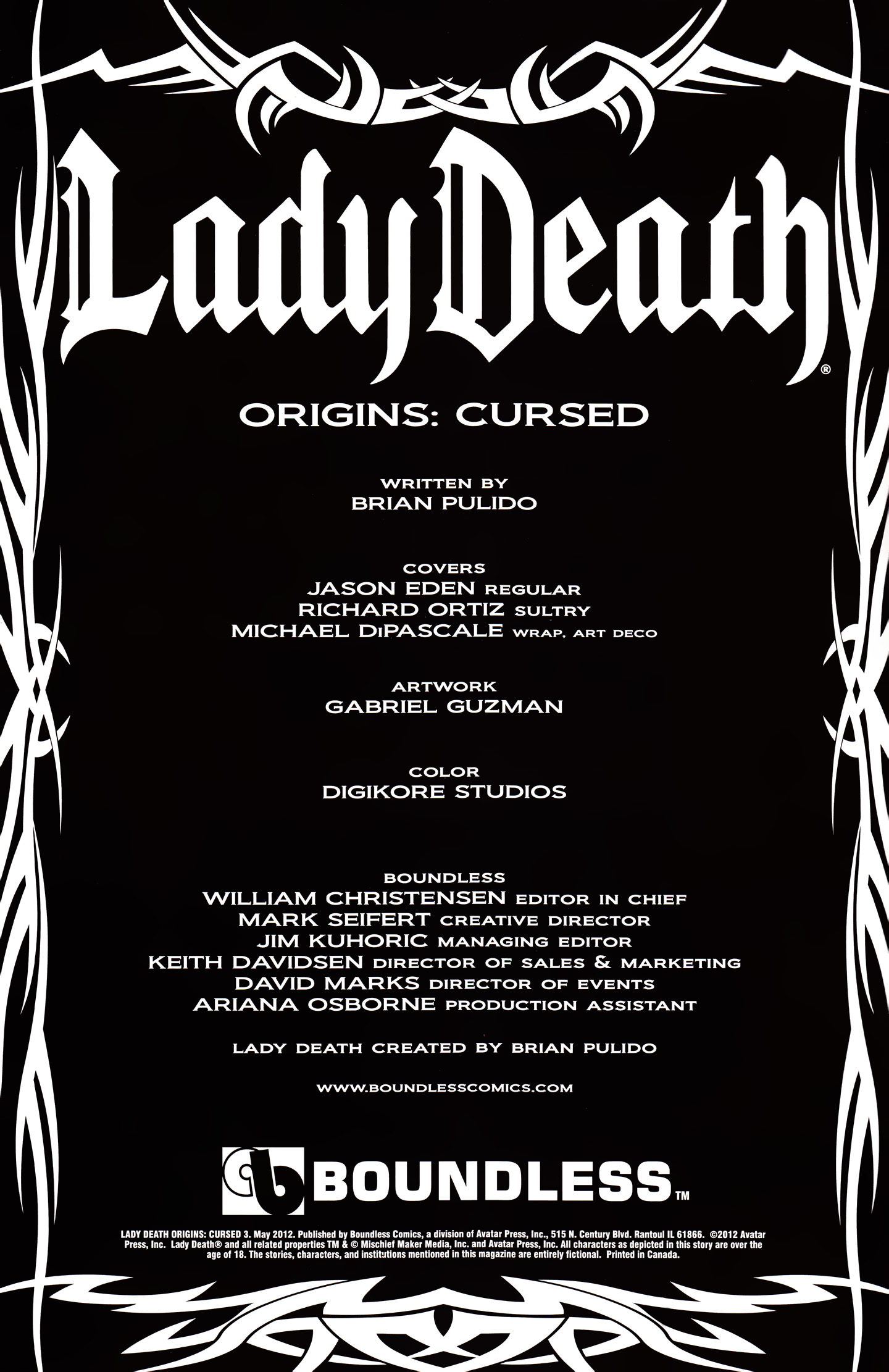 Read online Lady Death: Origins - Cursed comic -  Issue #3 - 5