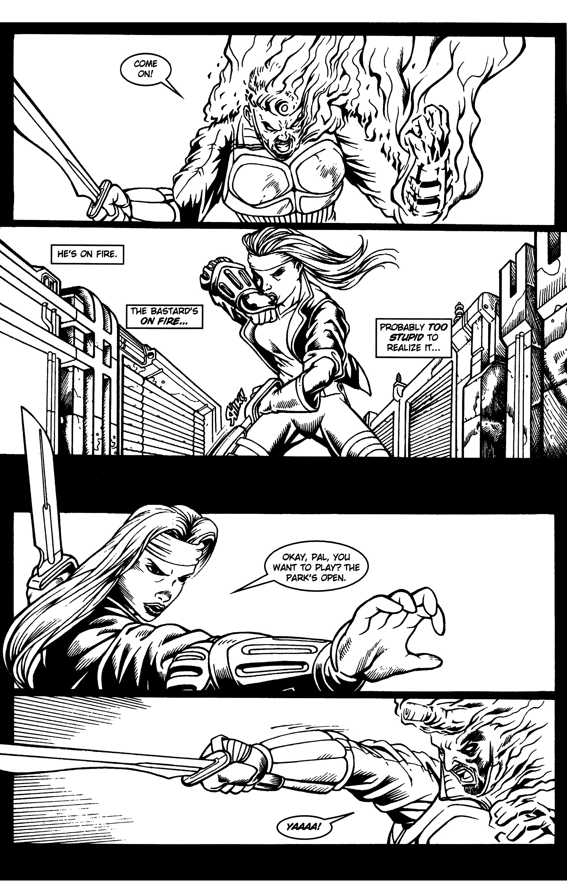 Read online Warrior Nun: Black & White comic -  Issue #18 - 17