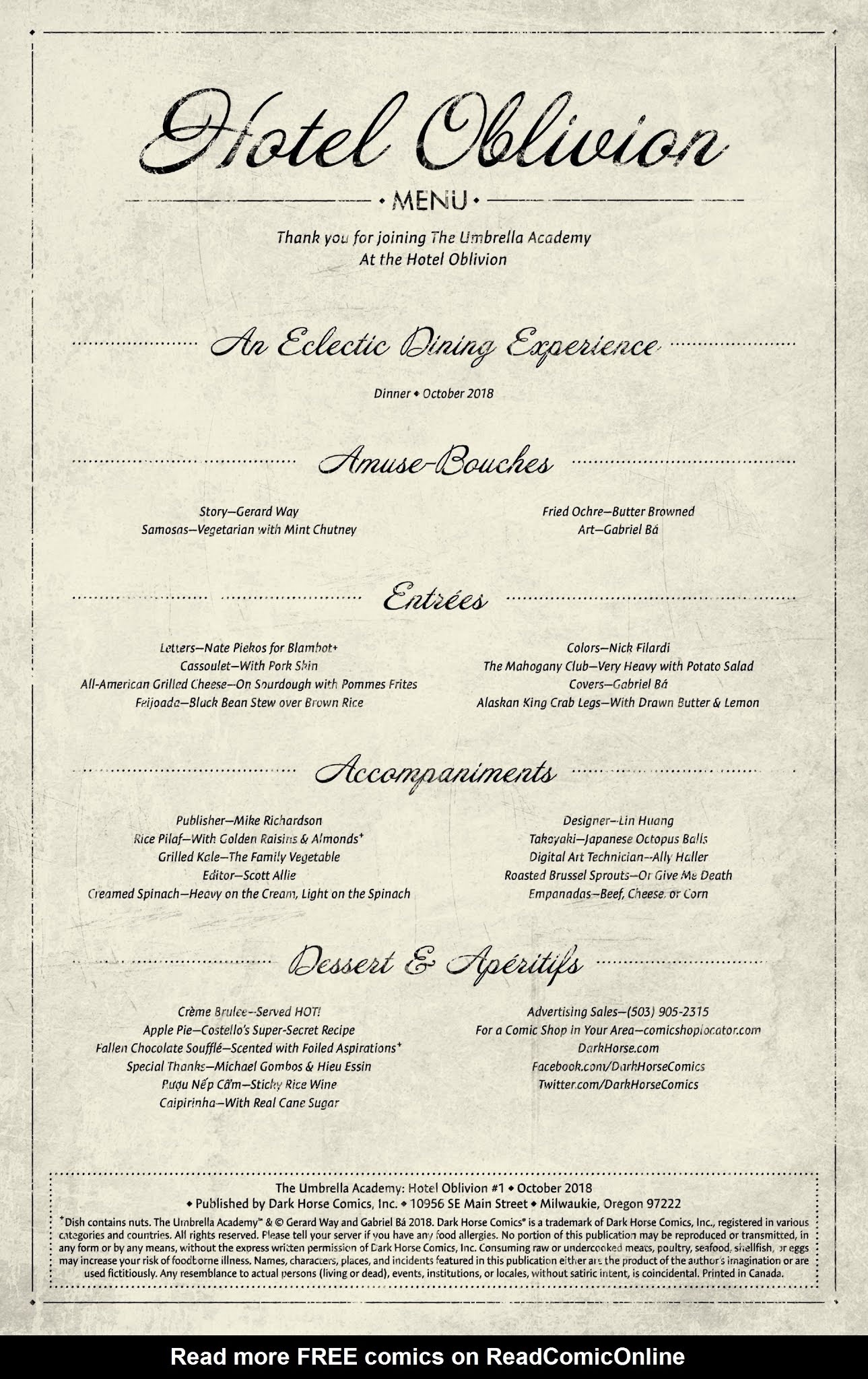 Read online The Umbrella Academy: Hotel Oblivion comic -  Issue #1 - 2