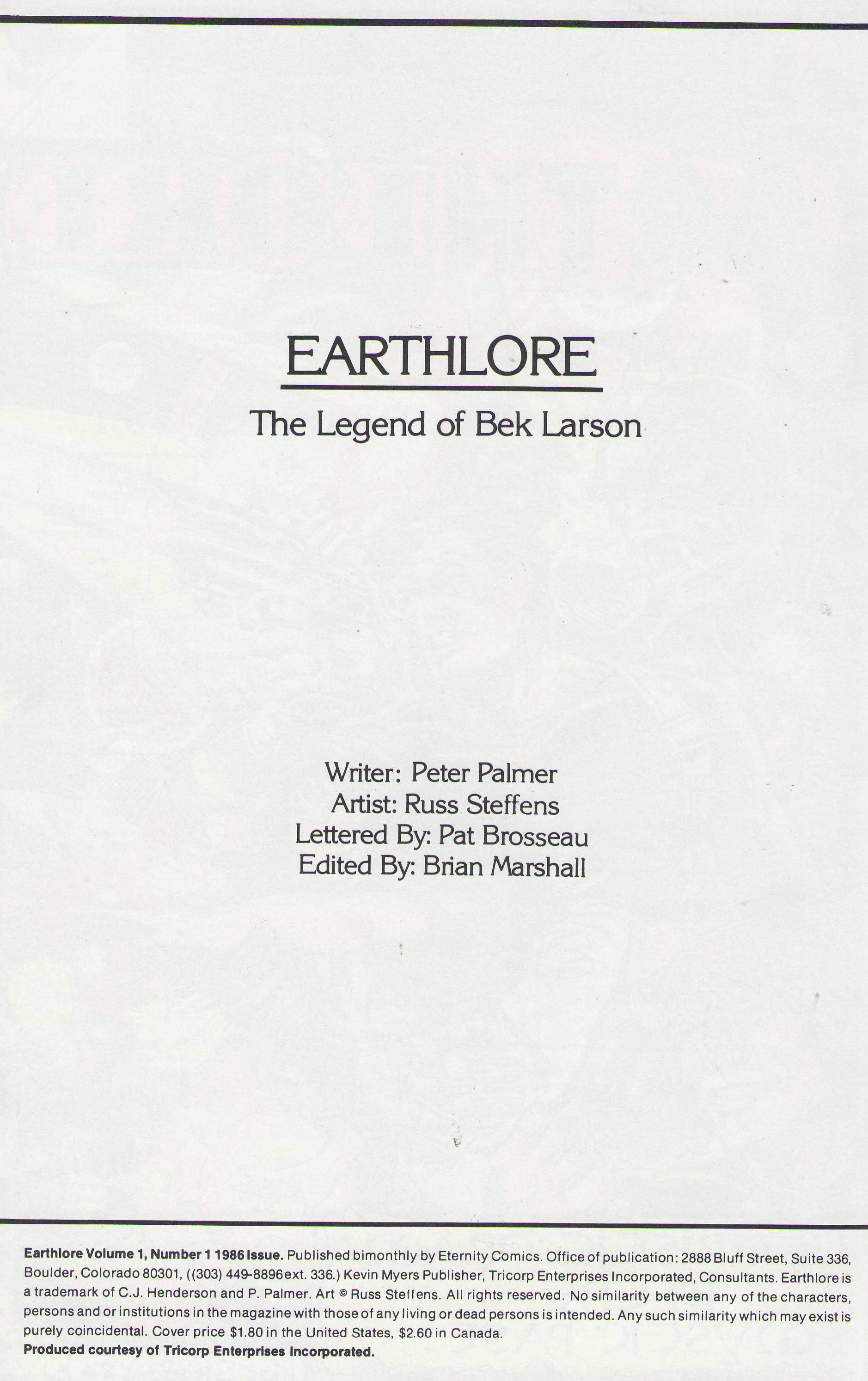 Read online Earthlore comic -  Issue #1 - 2