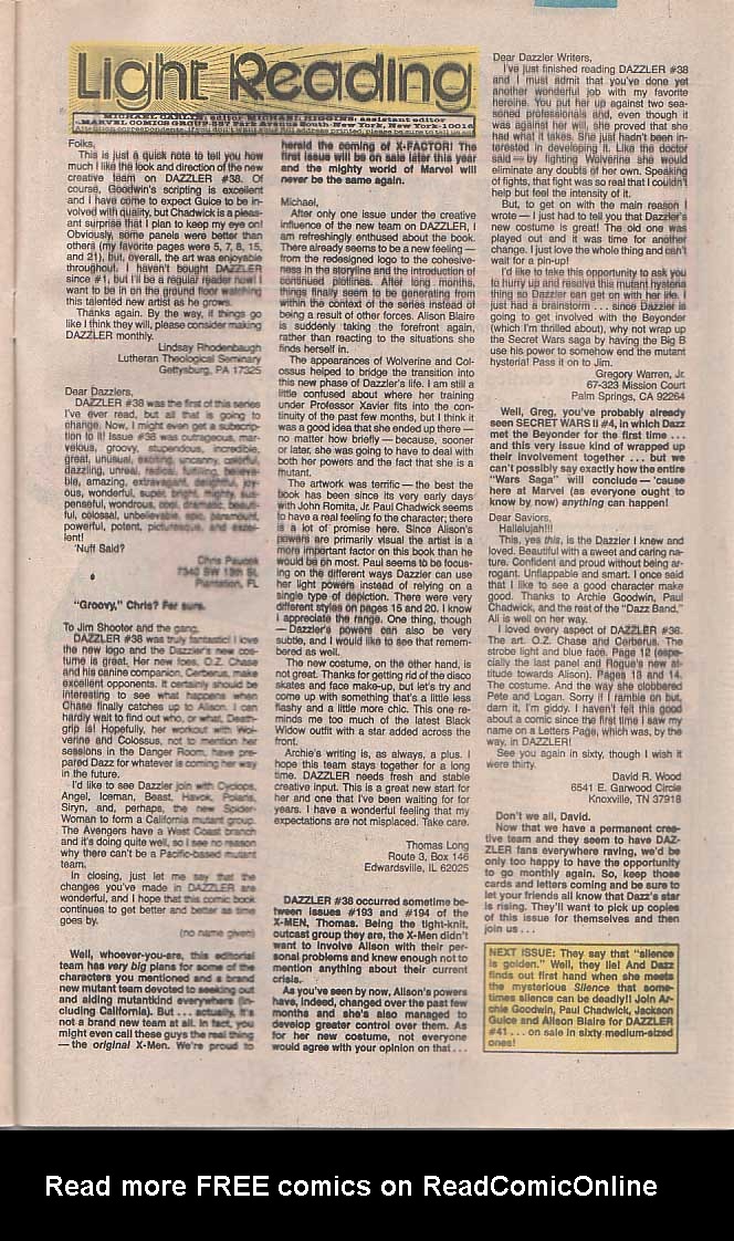 Read online Dazzler (1981) comic -  Issue #40 - 24