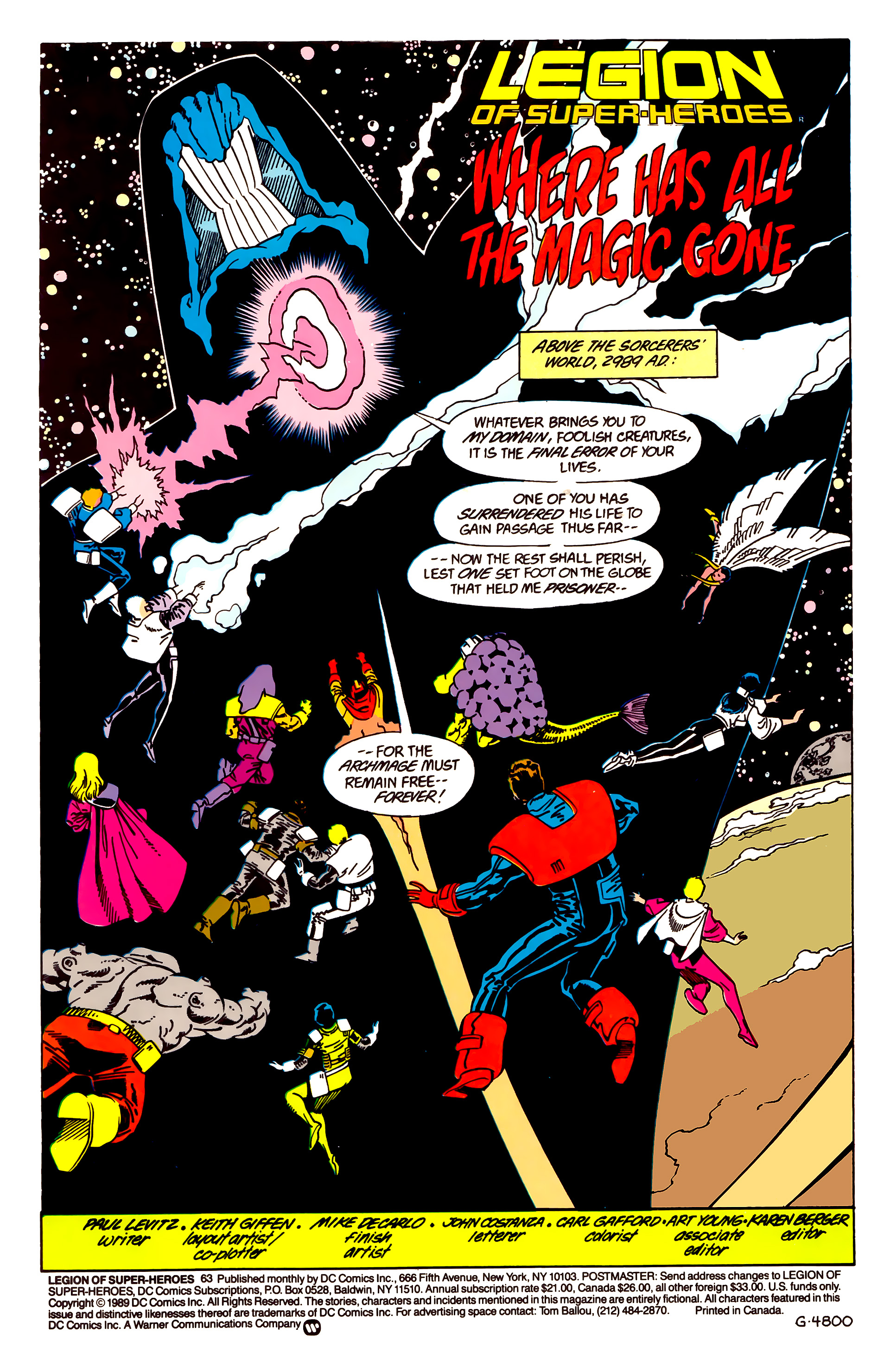 Legion of Super-Heroes (1984) 63 Page 1