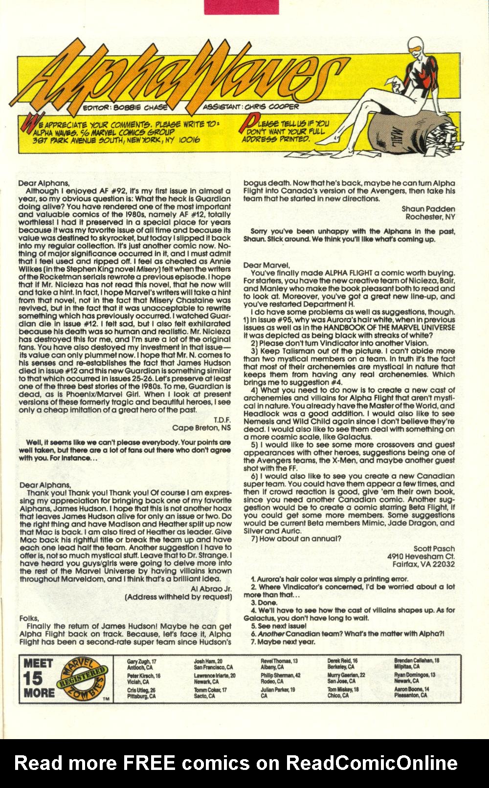 Read online Alpha Flight (1983) comic -  Issue #98 - 23