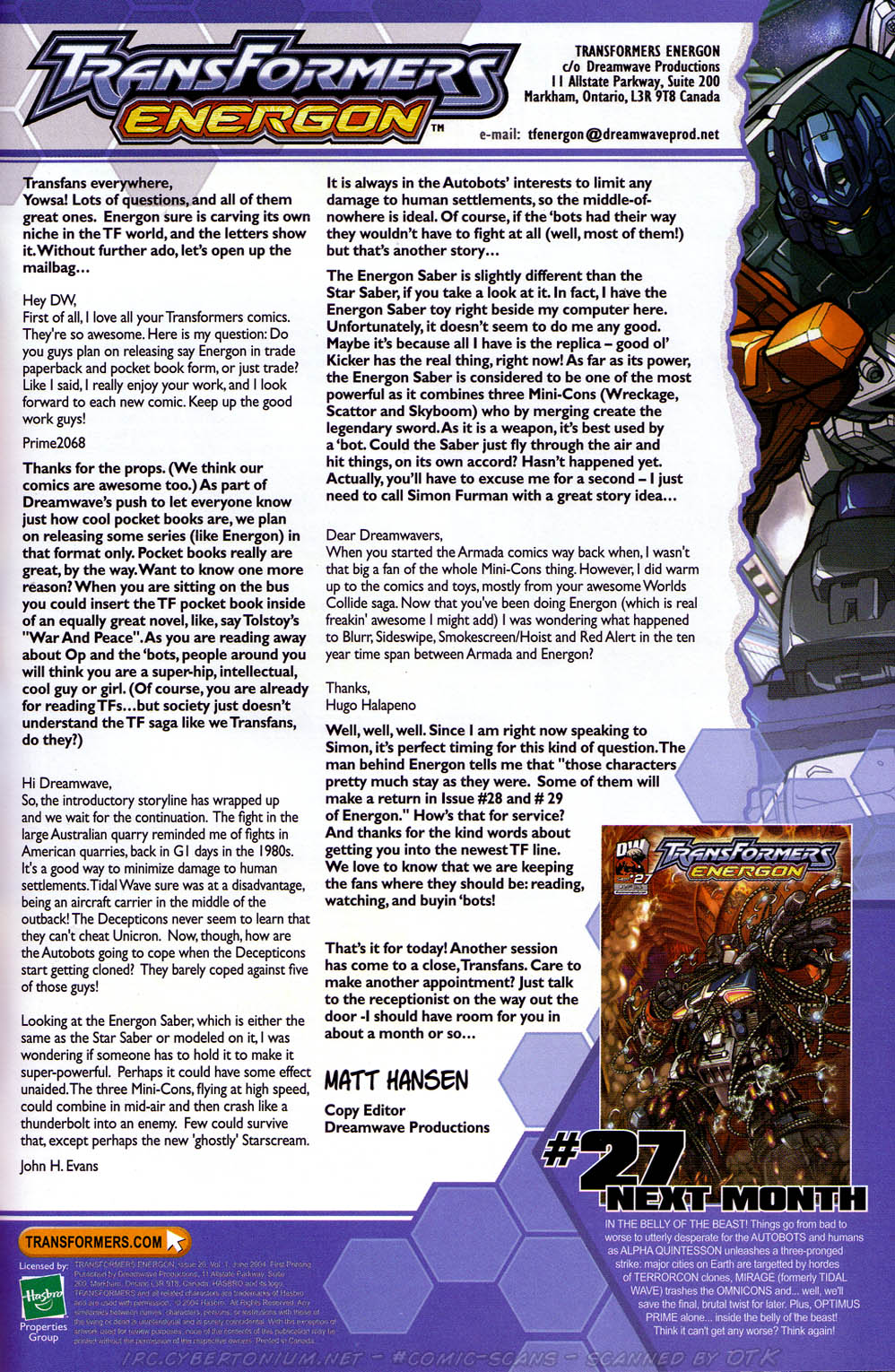 Read online Transformers Energon comic -  Issue #26 - 25