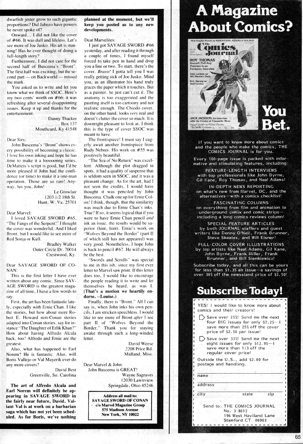 Read online The Savage Sword Of Conan comic -  Issue #69 - 65