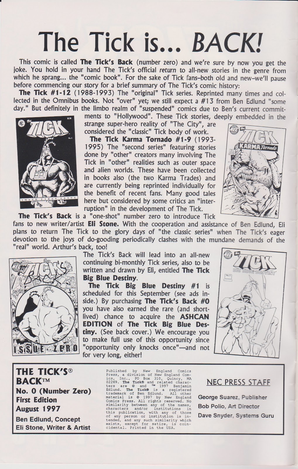 Read online The Tick's Back comic -  Issue # Full - 2