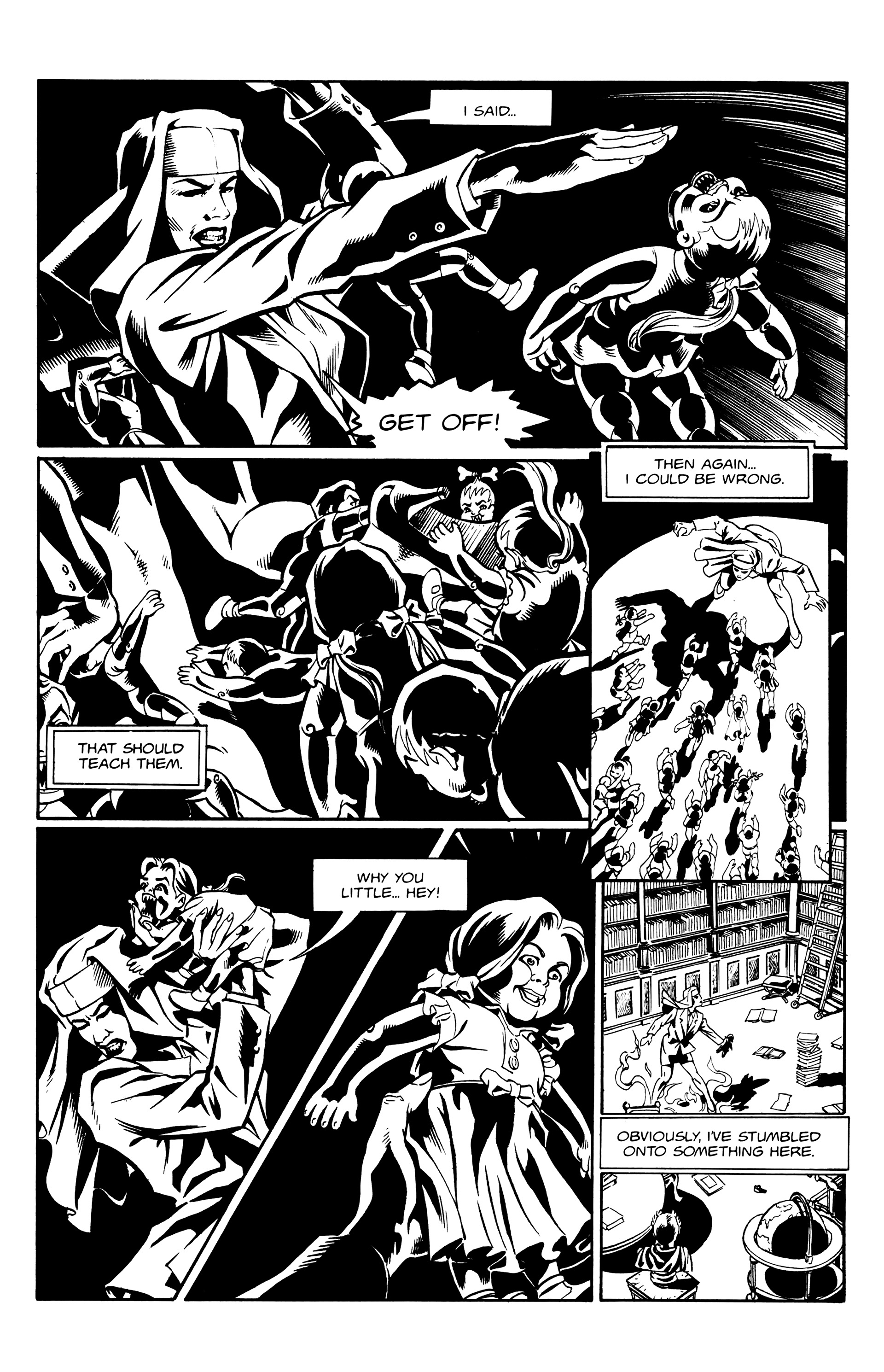 Read online Warrior Nun: Black & White comic -  Issue #7 - 8