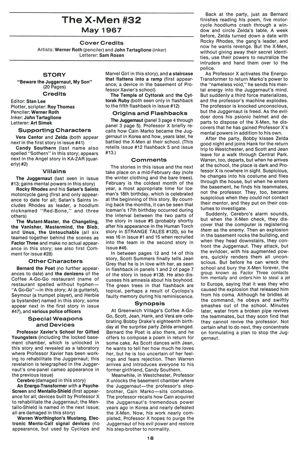 Read online The Official Marvel Index To The X-Men comic -  Issue #2 - 20