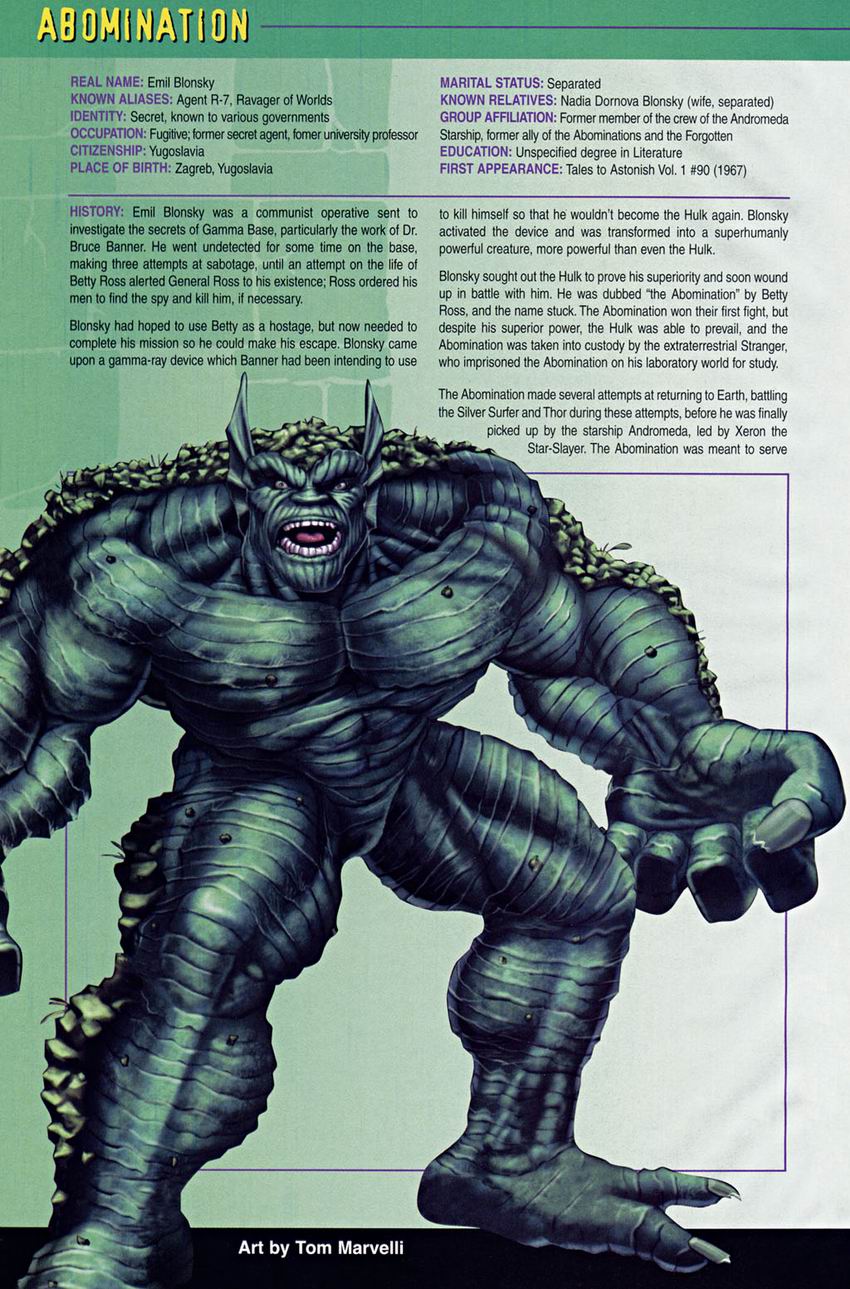 Read online The Official Handbook of the Marvel Universe: Hulk comic -  Issue # Full - 5