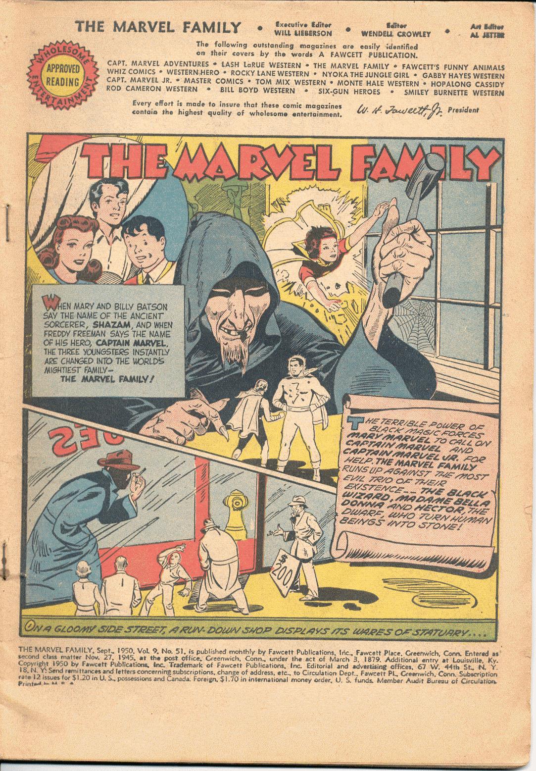 Read online The Marvel Family comic -  Issue #51 - 2