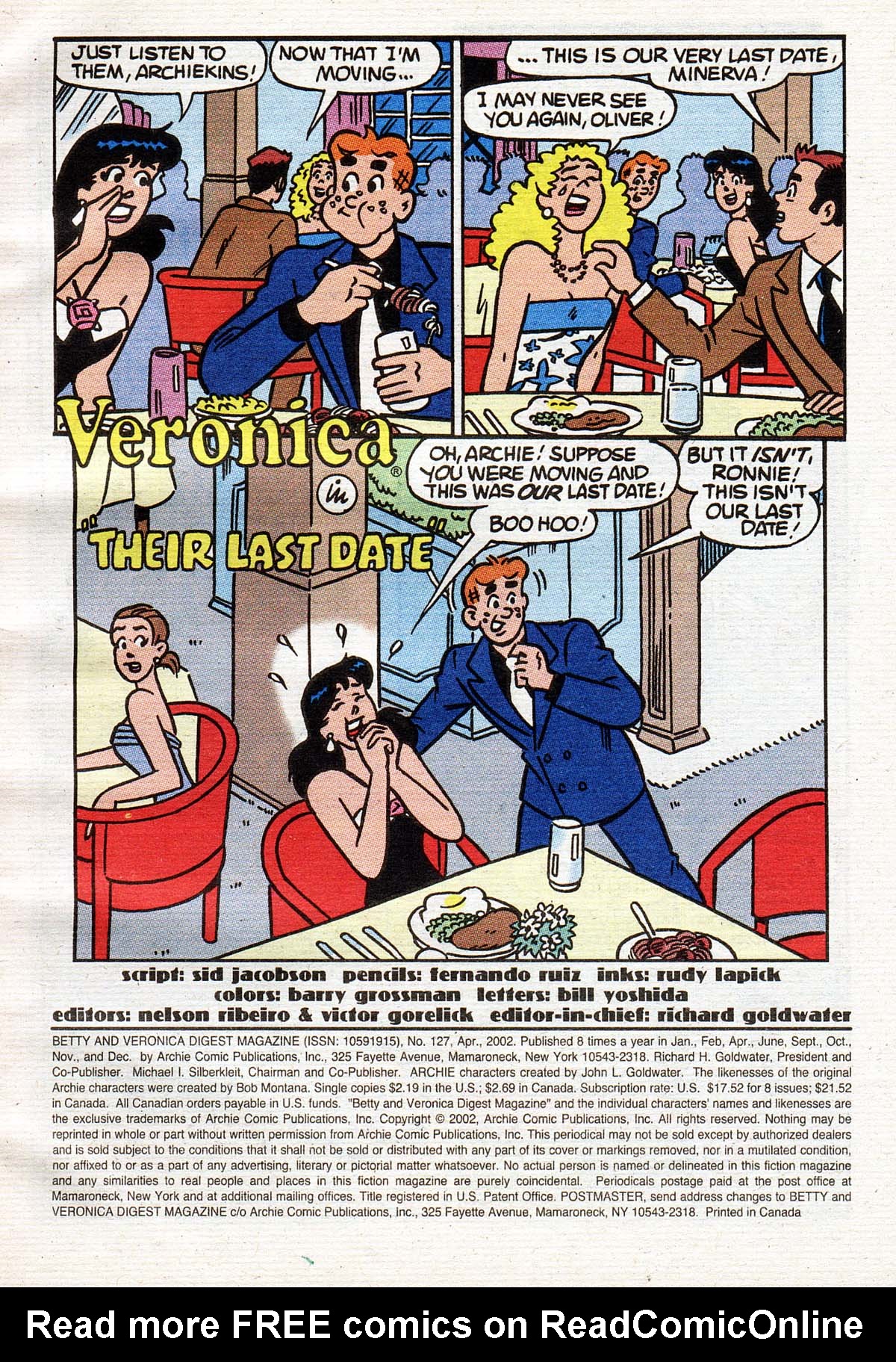 Read online Betty and Veronica Digest Magazine comic -  Issue #127 - 2