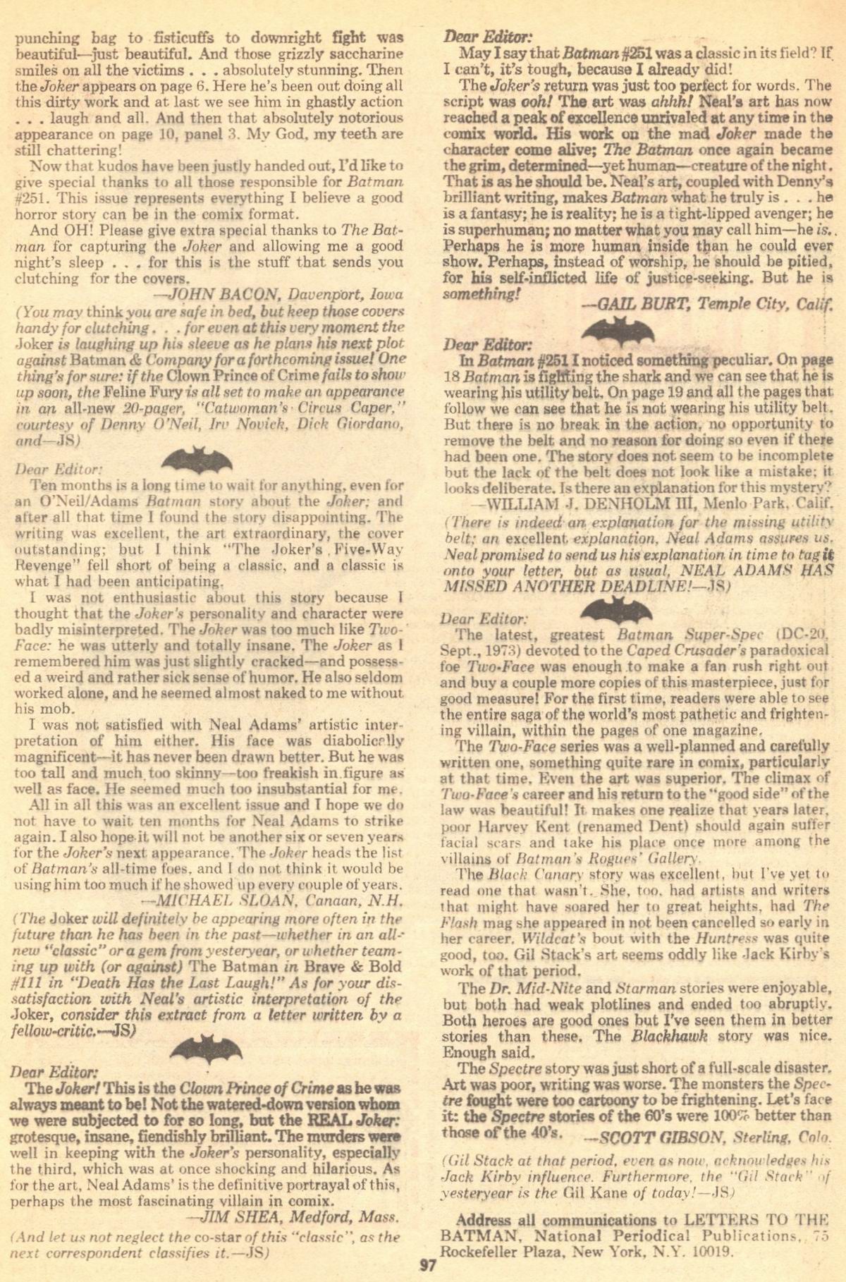 Read online Batman (1940) comic -  Issue #254 - 97