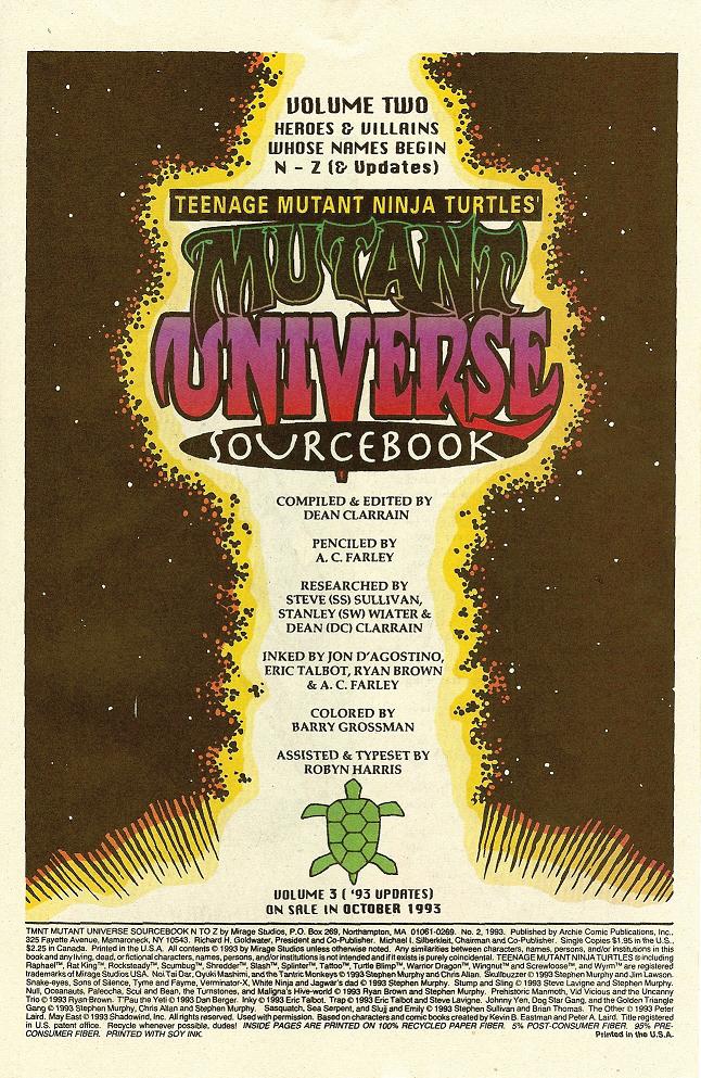 Read online Teenage Mutant Ninja Turtles Mutant Universe Sourcebook comic -  Issue #2 - 2