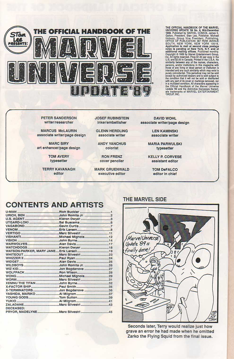 Read online The Official Handbook of the Marvel Universe: Update '89 comic -  Issue #8 - 2