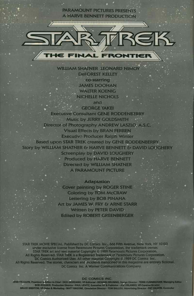 Read online Star Trek V: The Final Frontier comic -  Issue # Full - 2