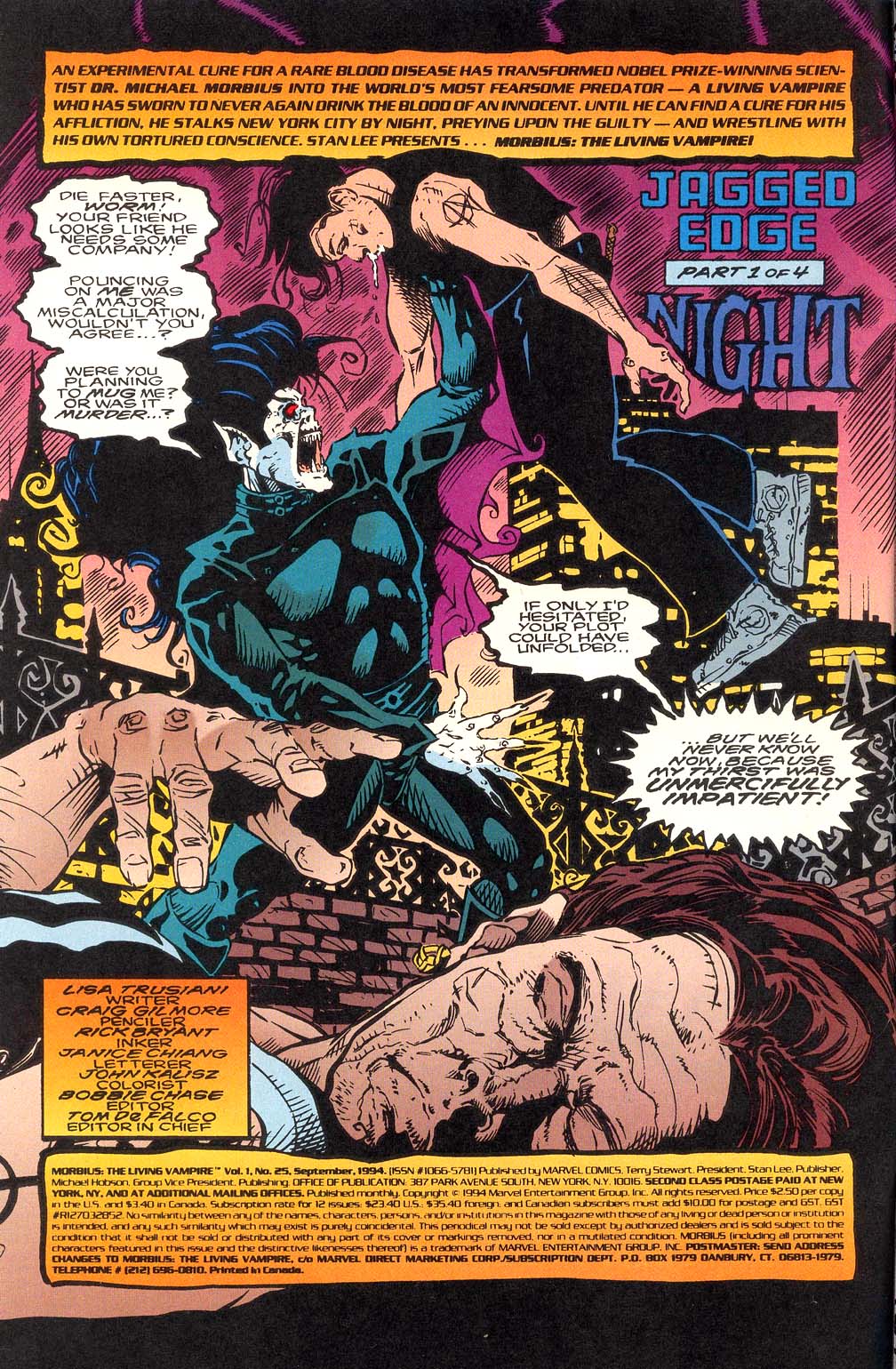 Read online Morbius: The Living Vampire (1992) comic -  Issue #25 - 3