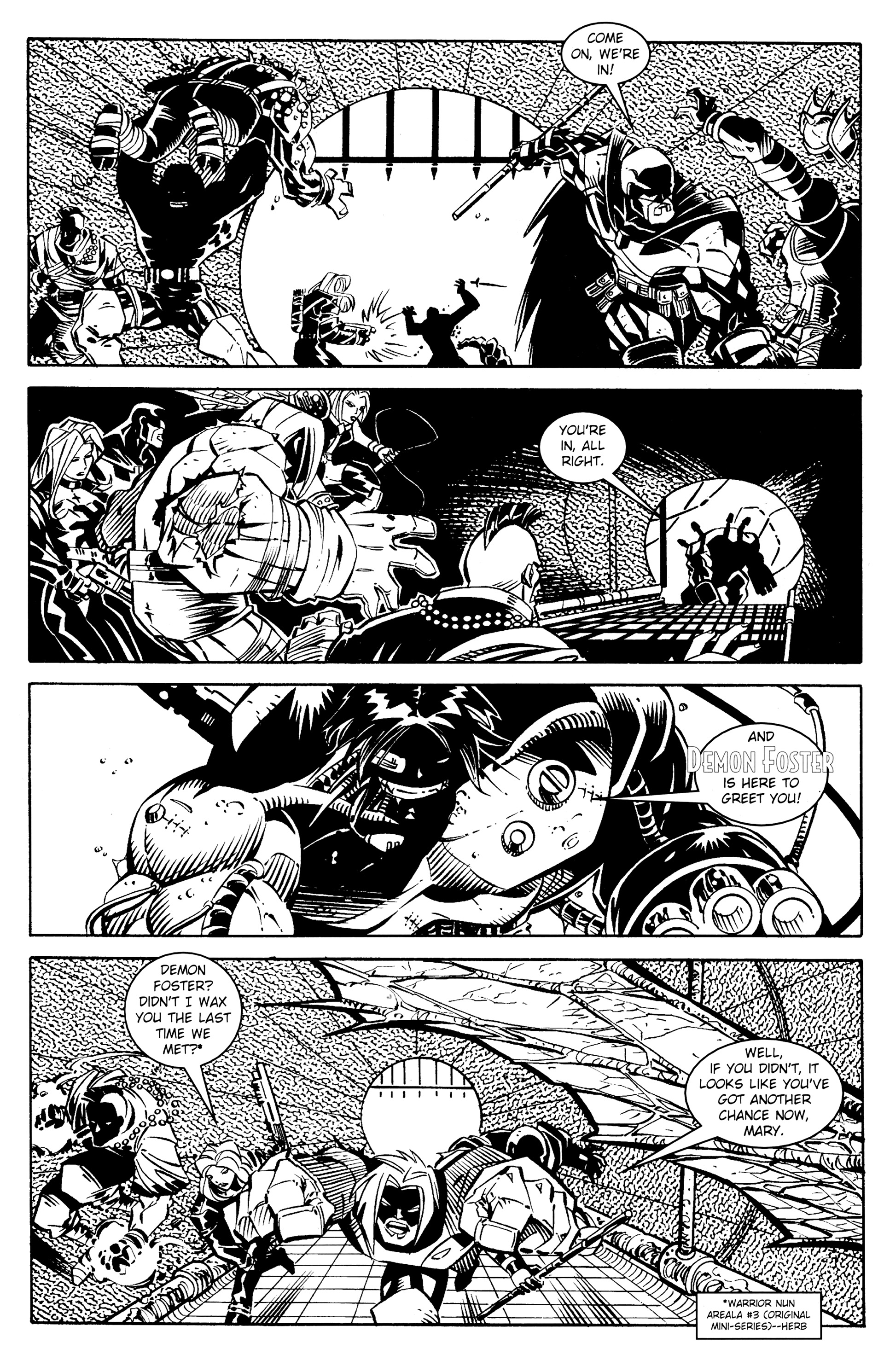 Read online Warrior Nun: Black & White comic -  Issue #16 - 8