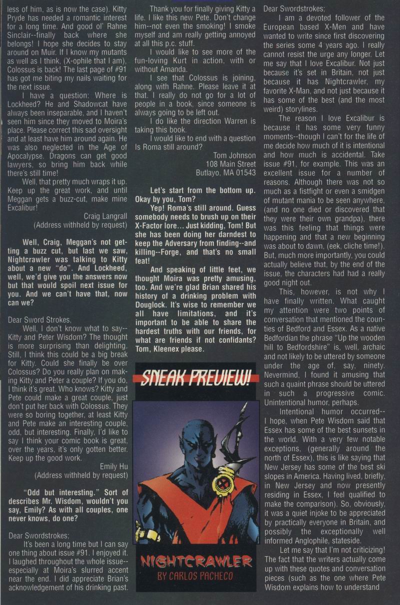 Read online Excalibur (1988) comic -  Issue #95 - 22