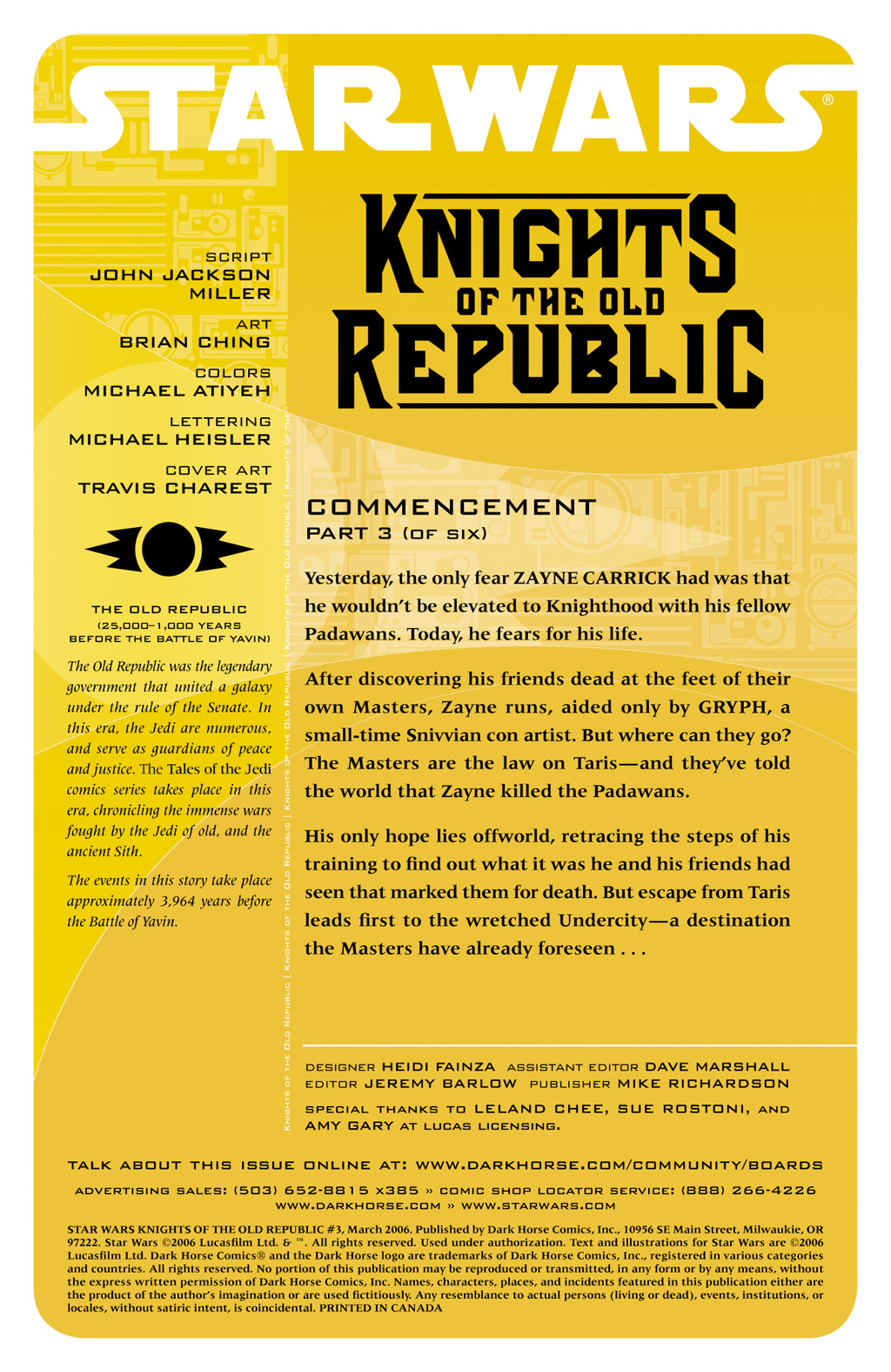 Read online Star Wars: Knights Of The Old Republic comic -  Issue #3 - 2