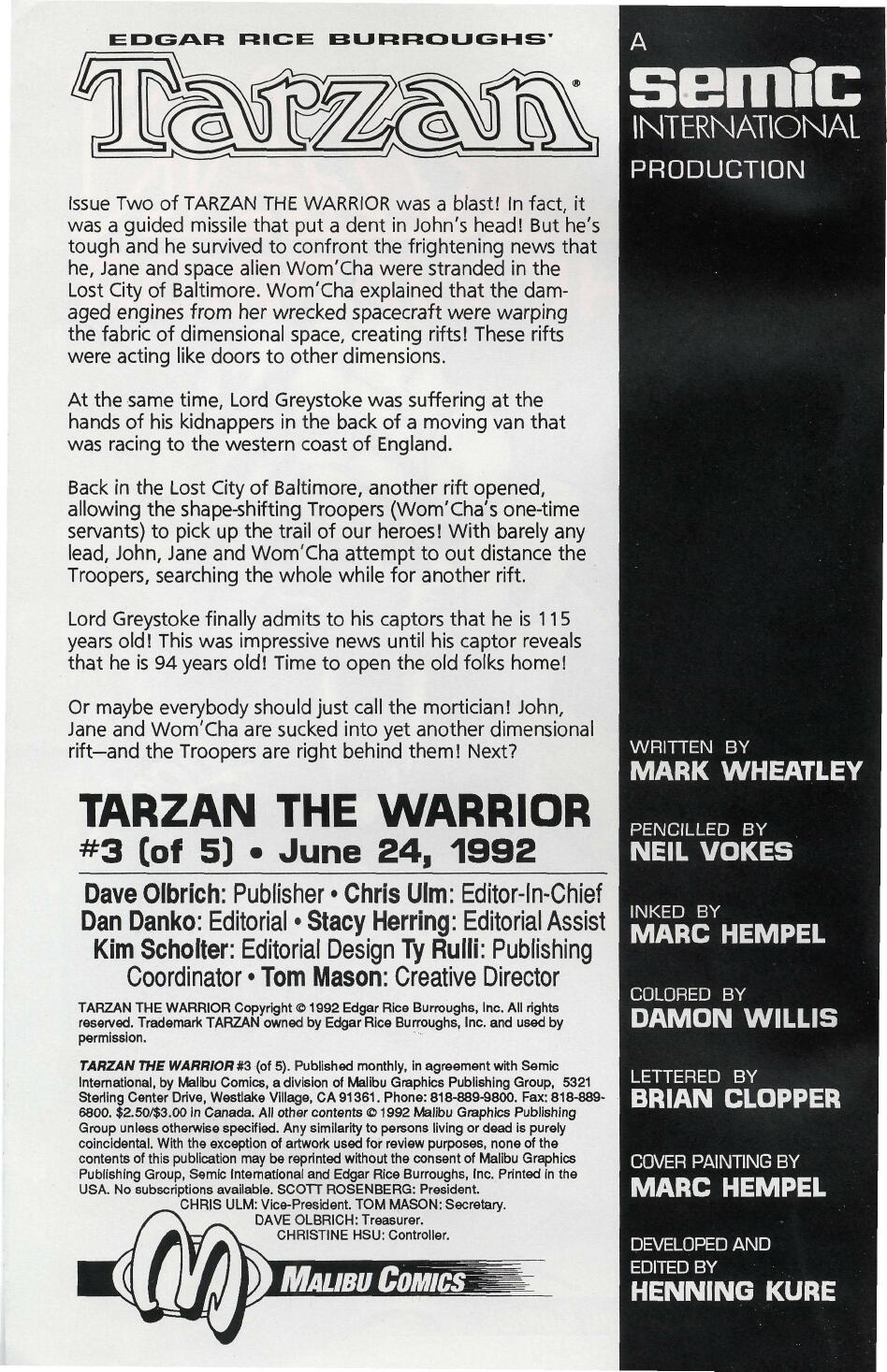 Read online Tarzan the Warrior comic -  Issue #3 - 2