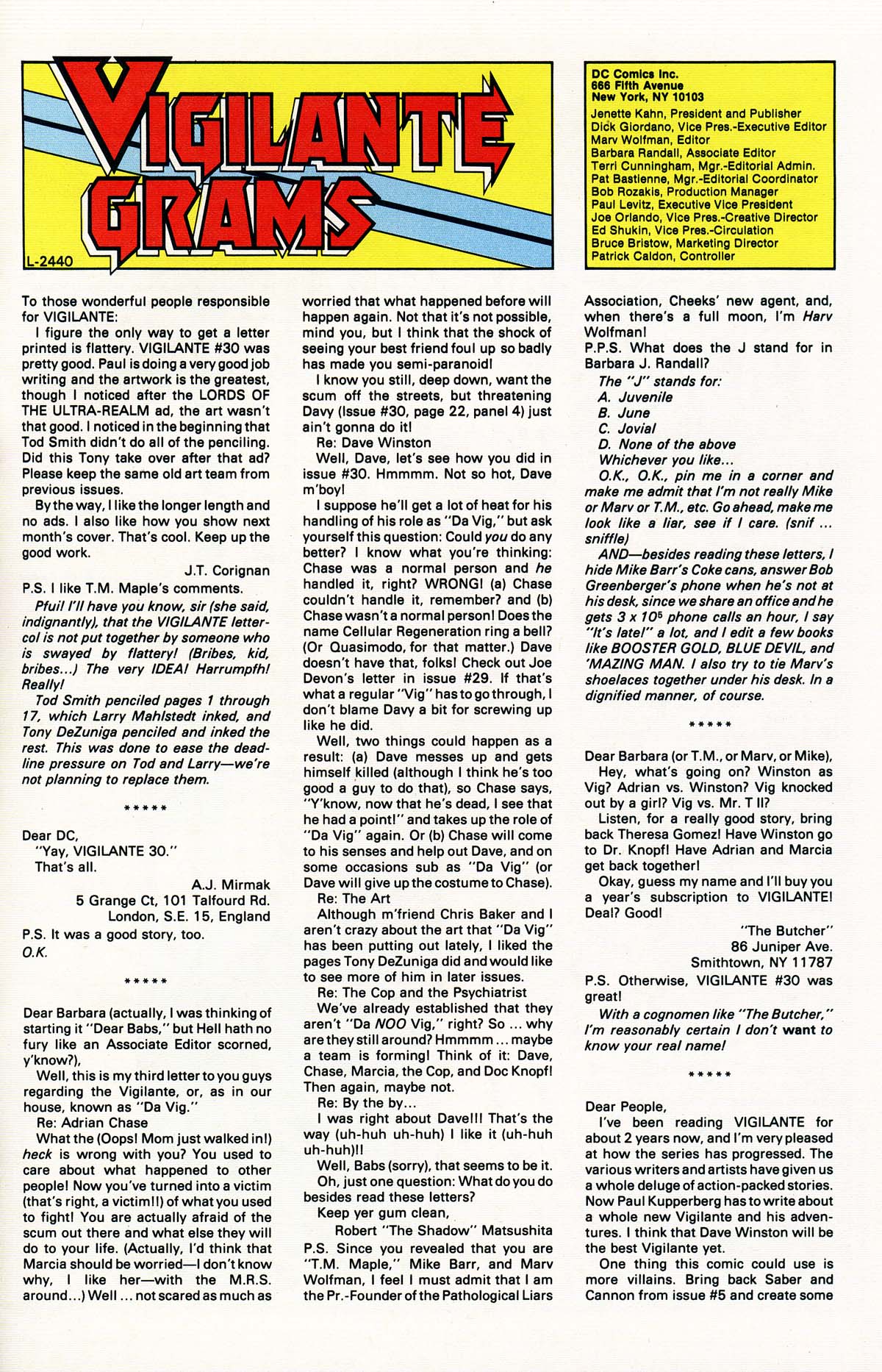 Read online Vigilante (1983) comic -  Issue #34 - 31