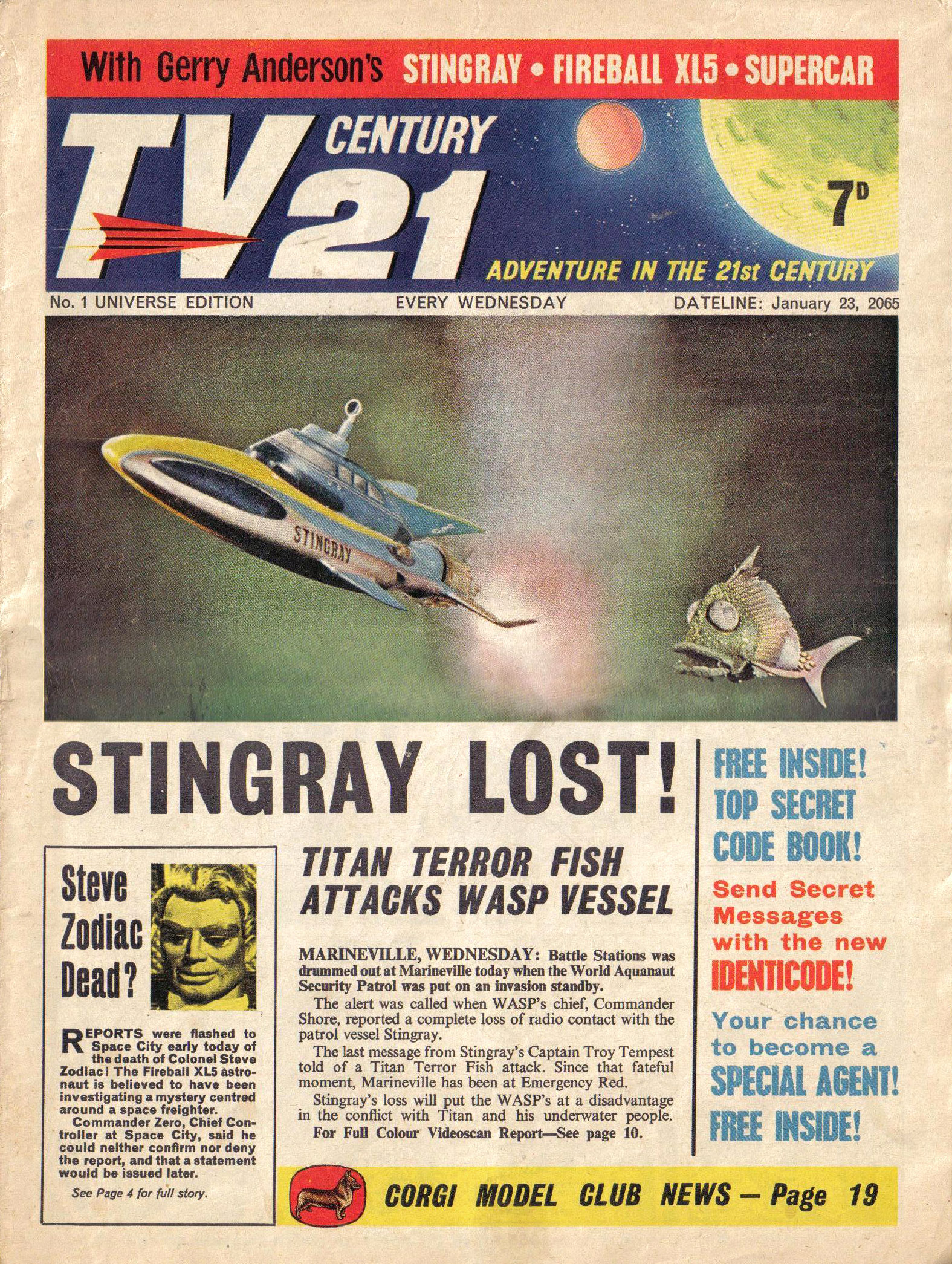 Read online TV Century 21 (TV 21) comic -  Issue #1 - 1