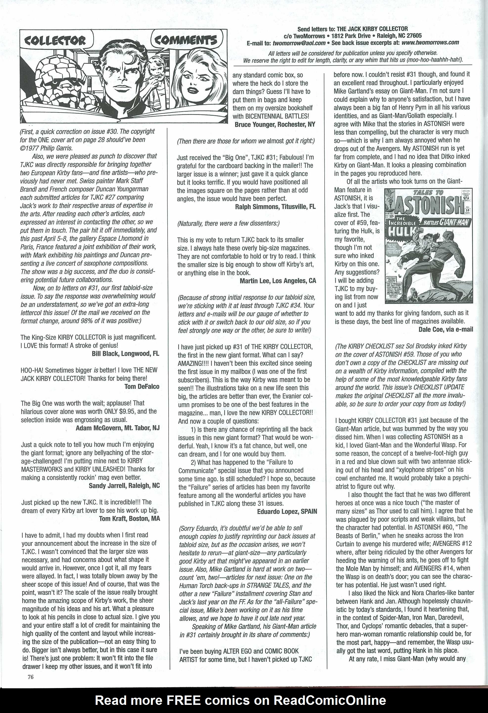 Read online The Jack Kirby Collector comic -  Issue #32 - 80