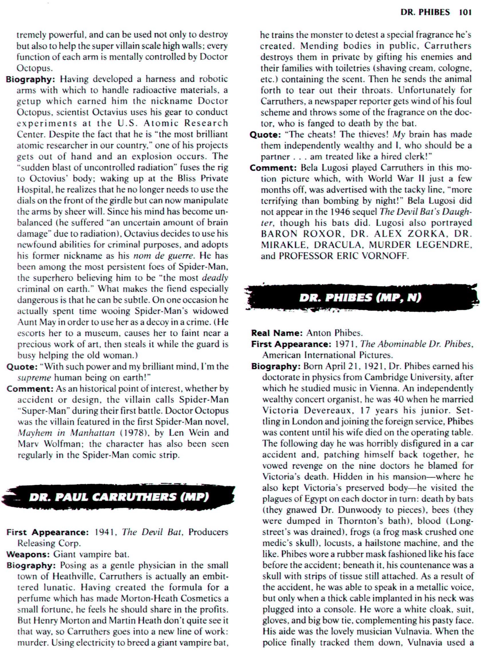 Read online The Encyclopedia of Super Villains comic -  Issue # TPB (Part 1) - 119