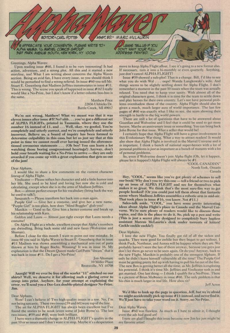 Read online Alpha Flight (1983) comic -  Issue #63 - 31