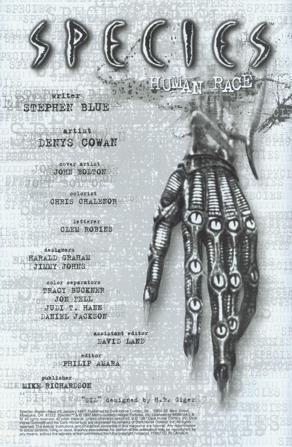 Read online Species: Human Race comic -  Issue #3 - 2