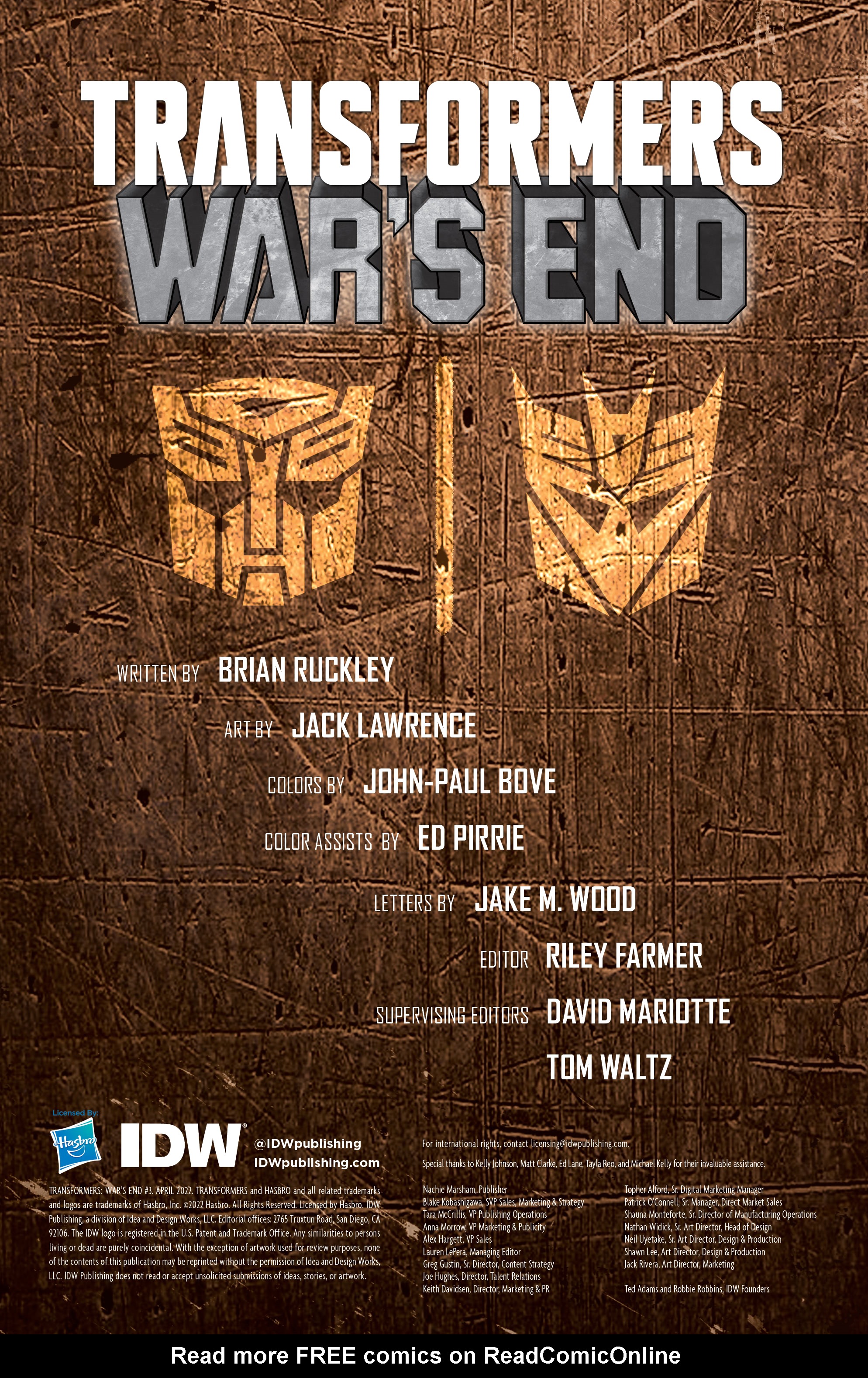 Read online Transformers: War’s End comic -  Issue #3 - 2