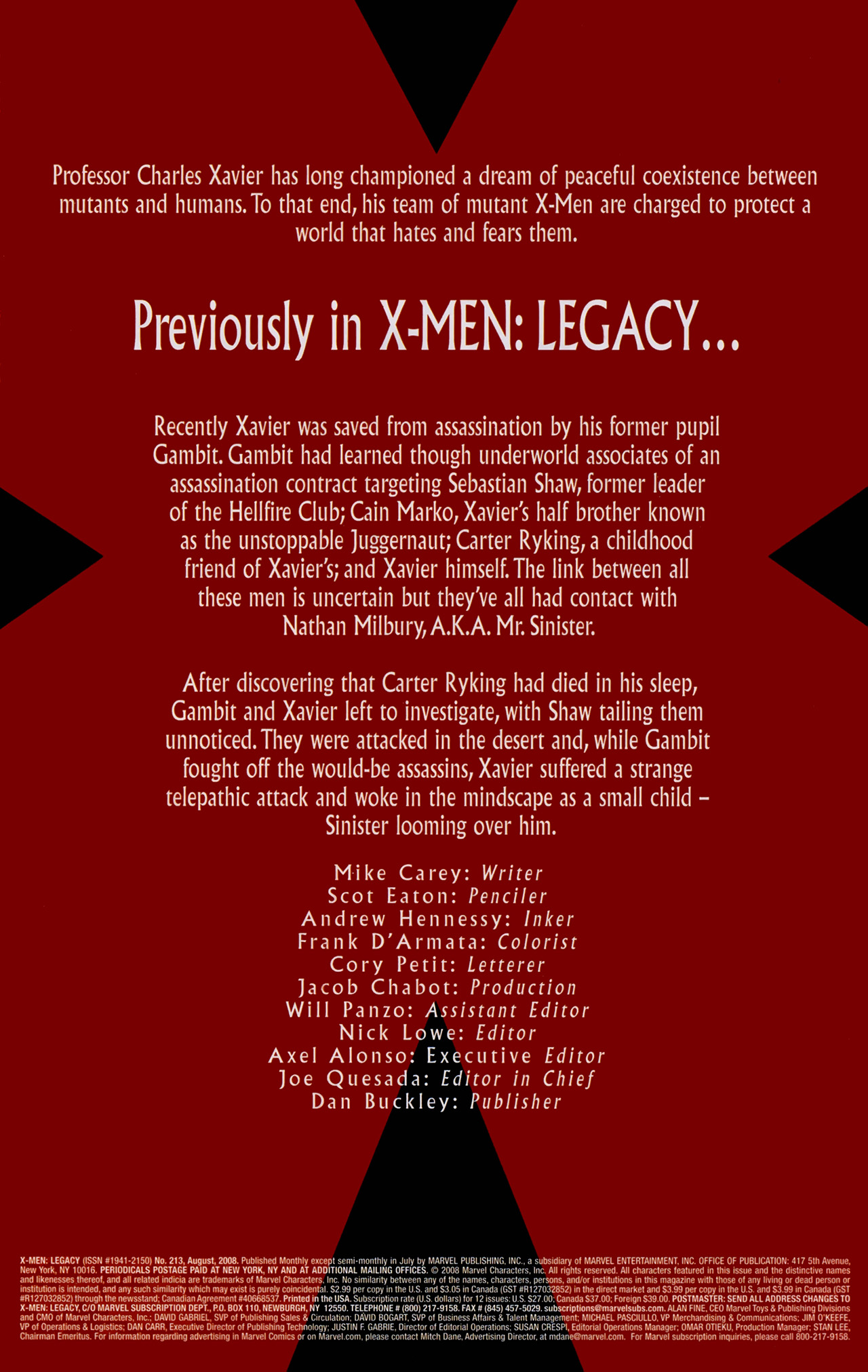 Read online X-Men Legacy (2008) comic -  Issue #213 - 2