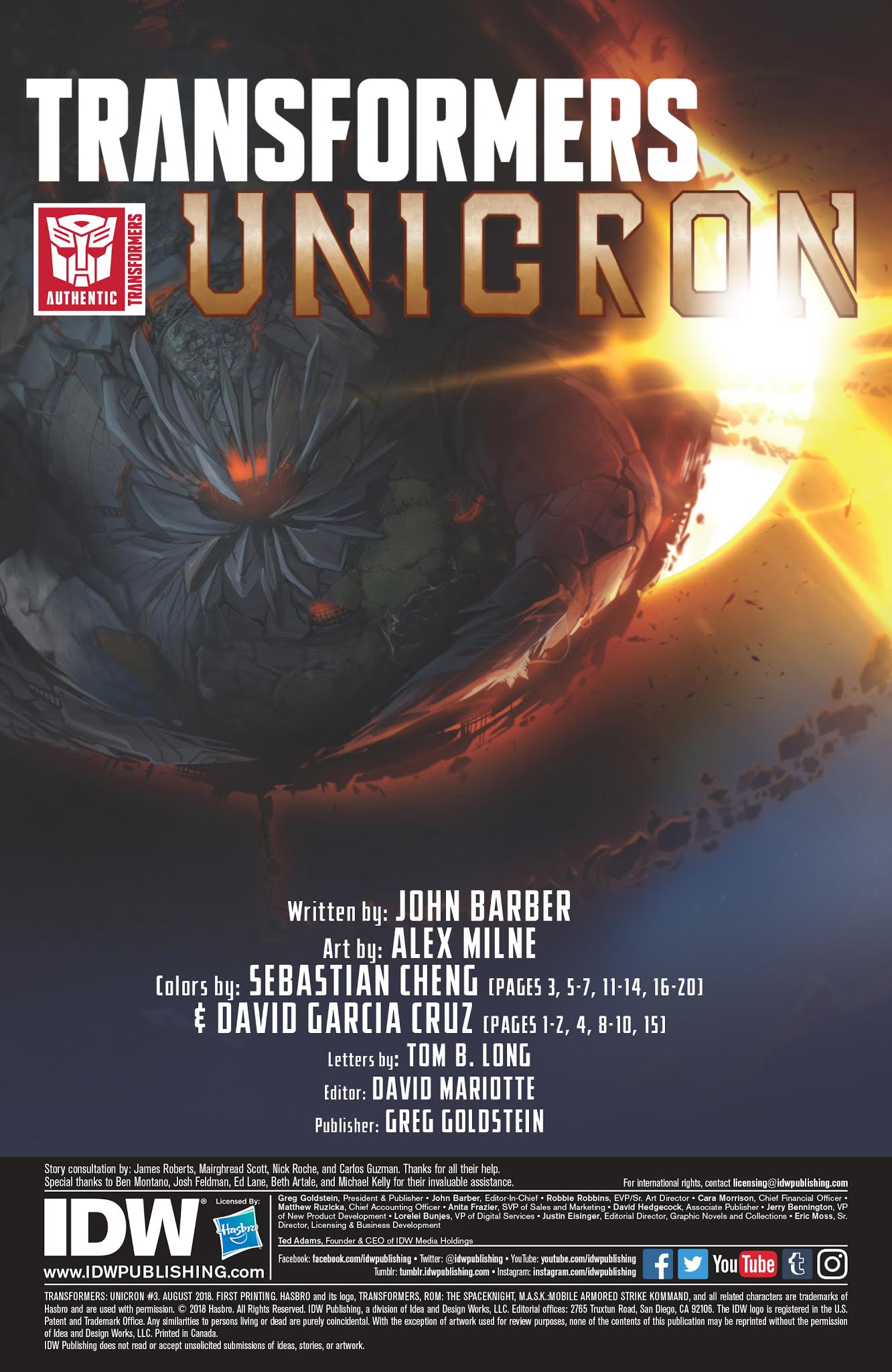 Read online Transformers: Unicron comic -  Issue #3 - 2