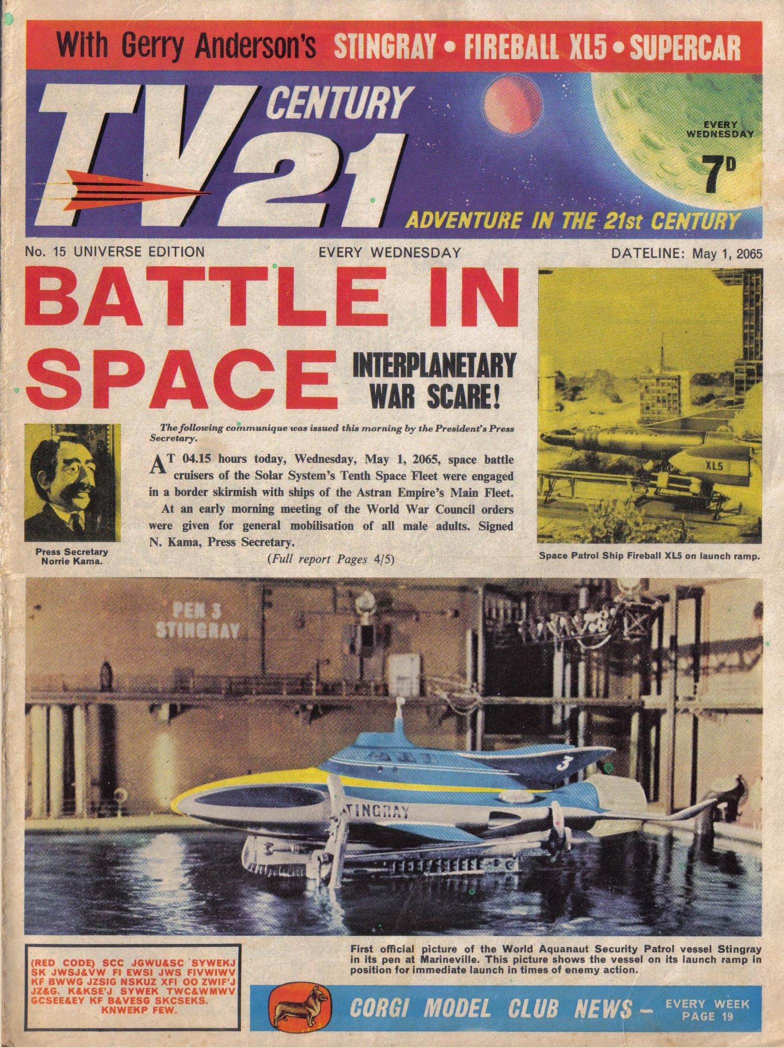 Read online TV Century 21 (TV 21) comic -  Issue #15 - 1