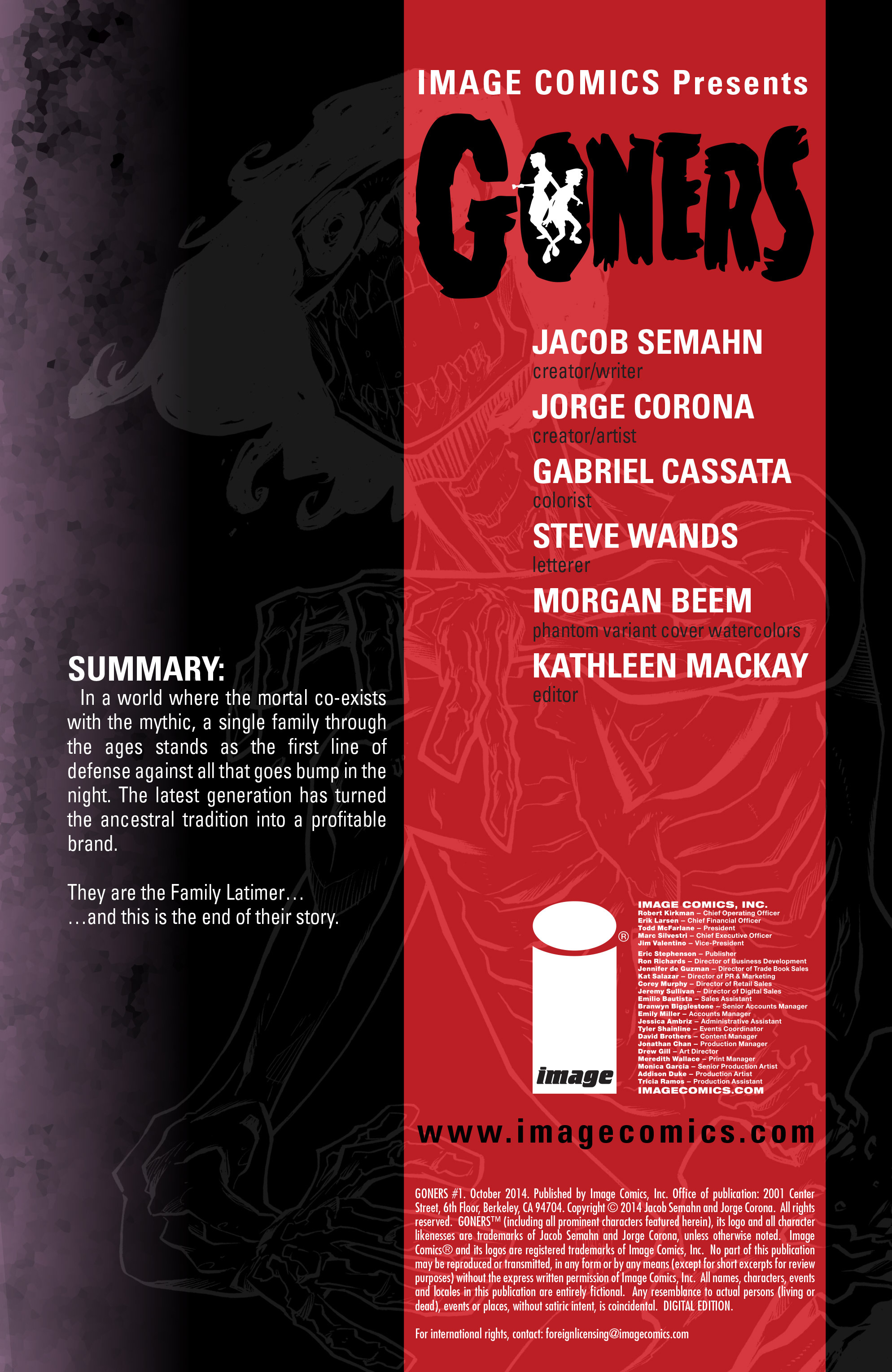 Read online Goners comic -  Issue #1 - 2