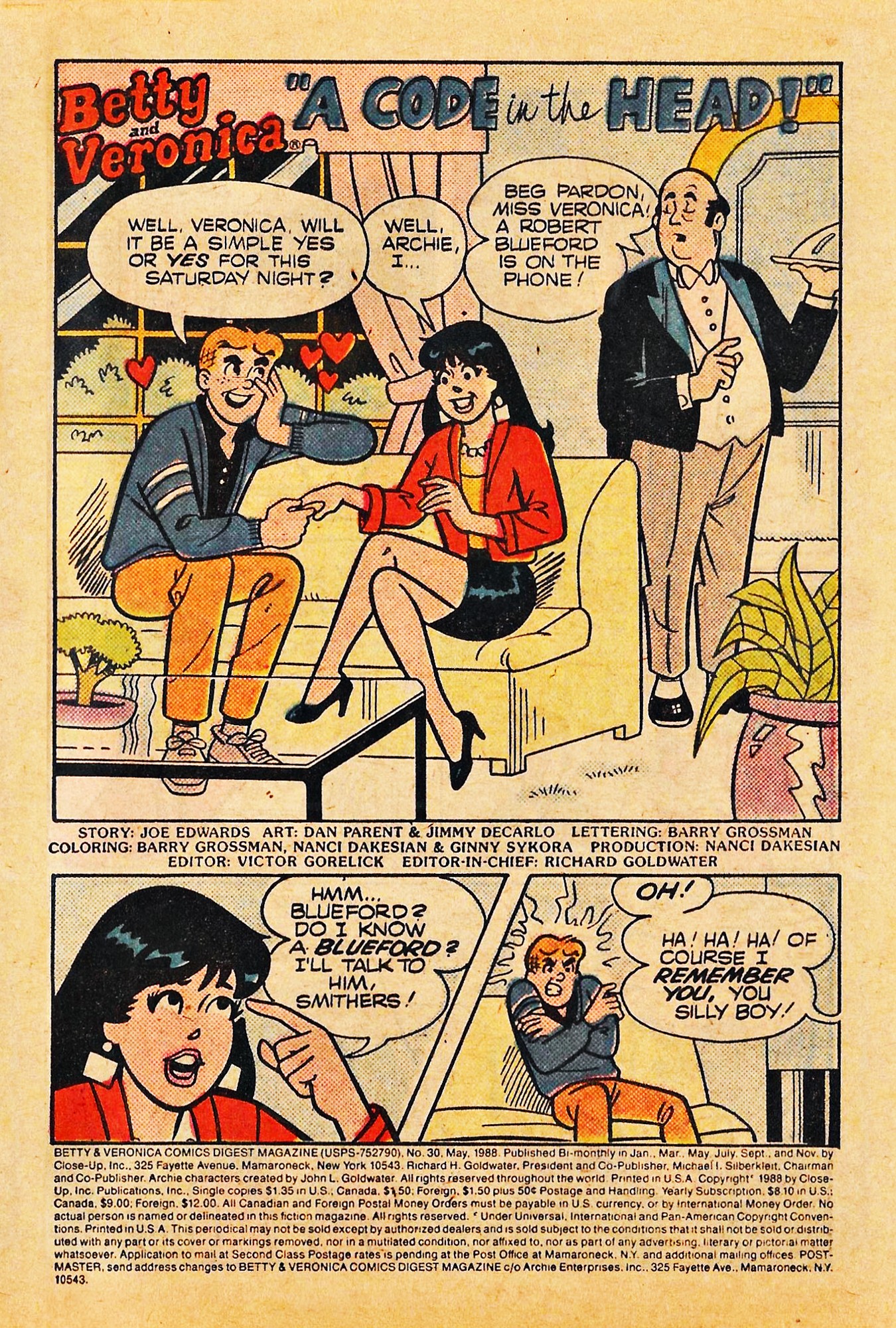 Read online Betty and Veronica Digest Magazine comic -  Issue #30 - 3