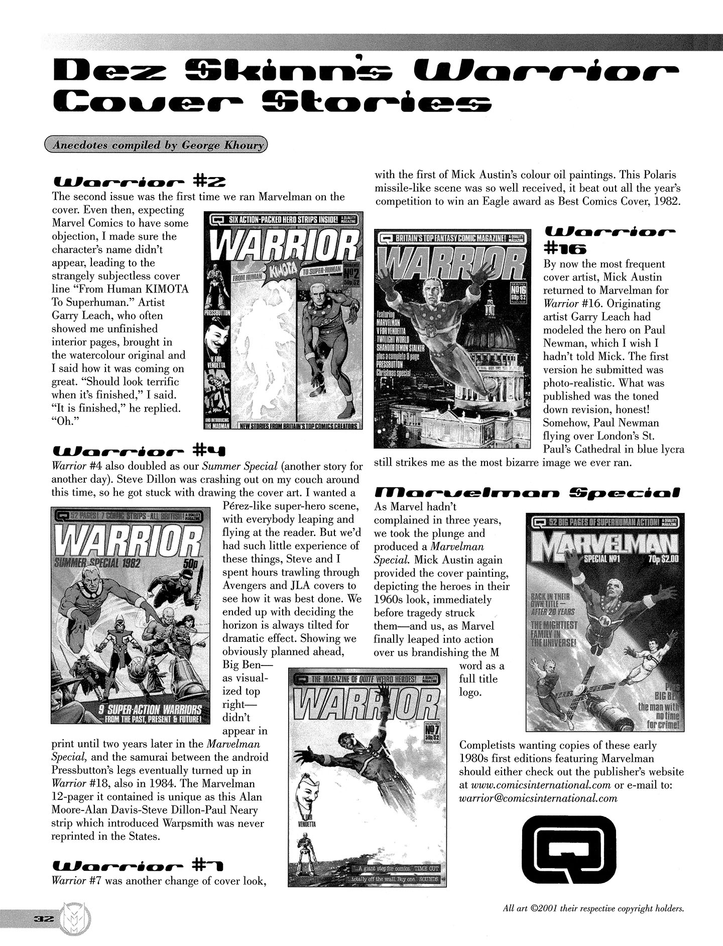 Read online Kimota!: The Miracleman Companion comic -  Issue # Full - 33
