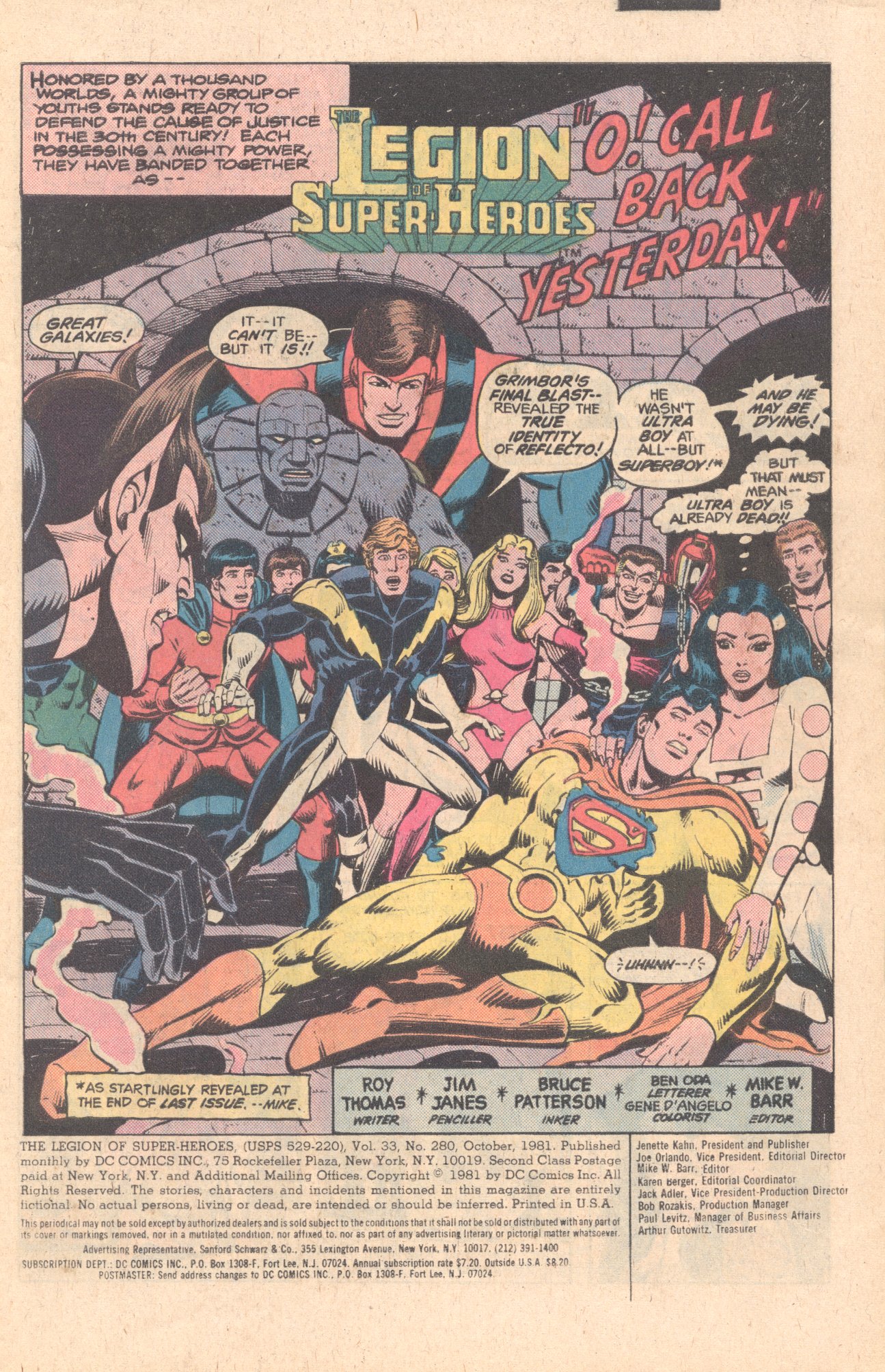 Legion of Super-Heroes (1980) 280 Page 1